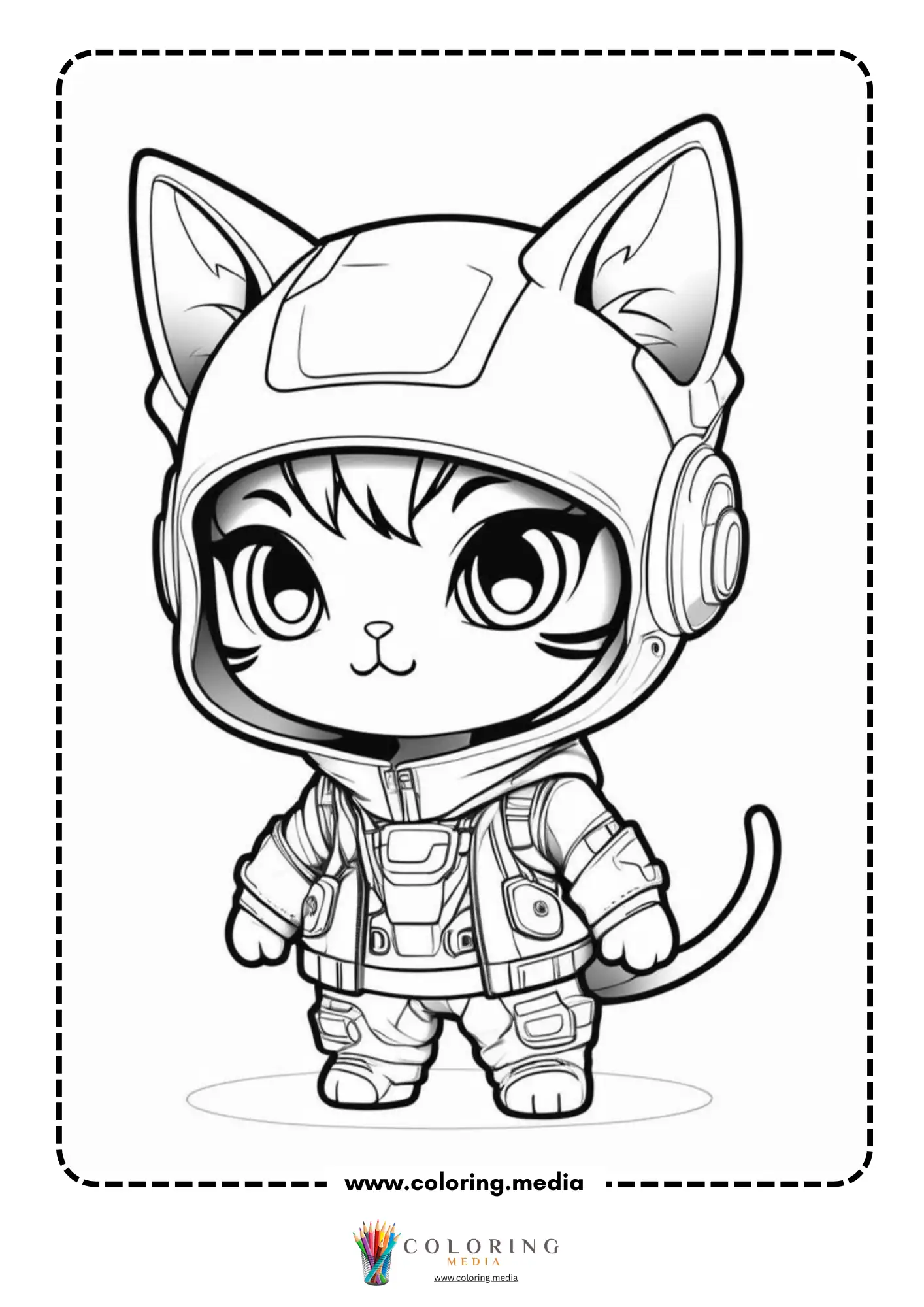 Chibi cat-girl with wide anime eyes