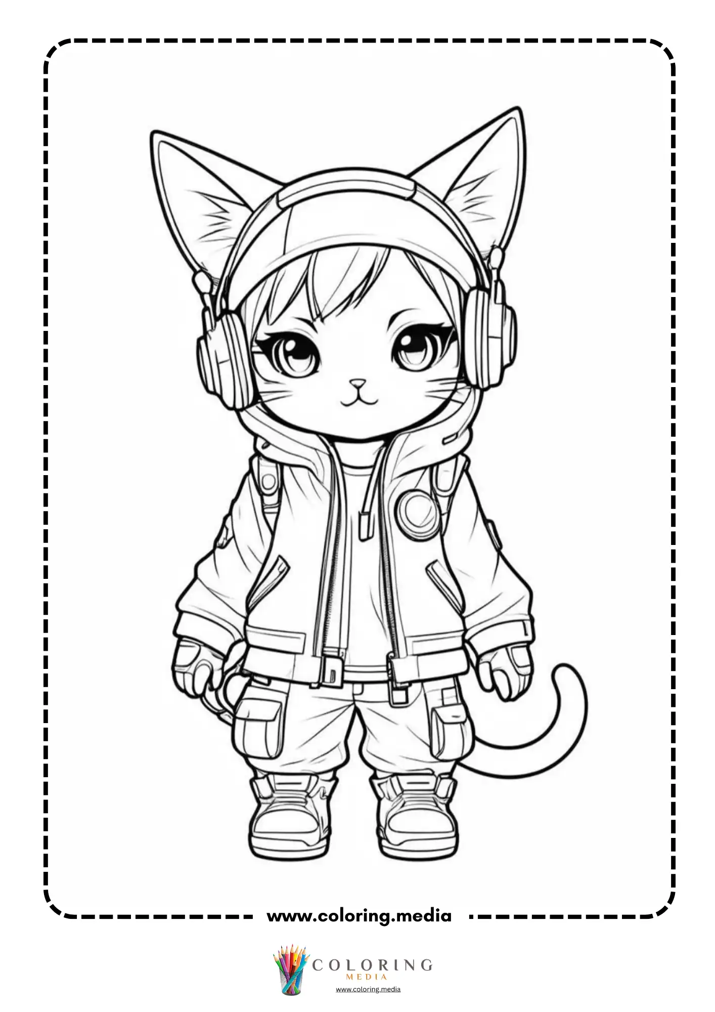 Chibi person in a detailed cat costume
