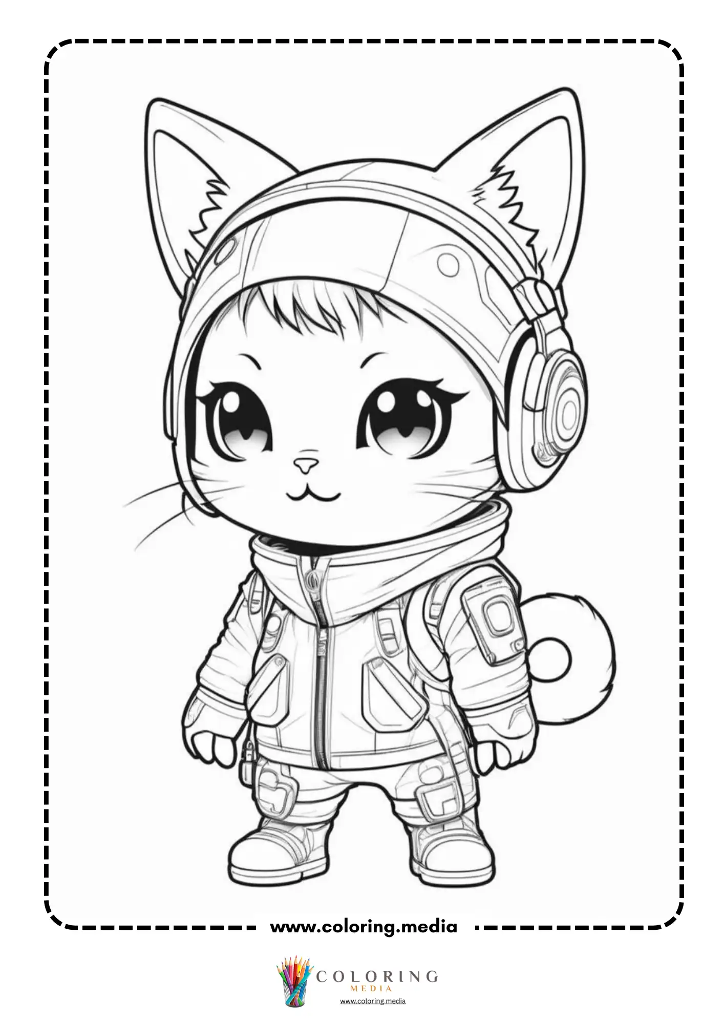 Anime character in an elaborate cat costume