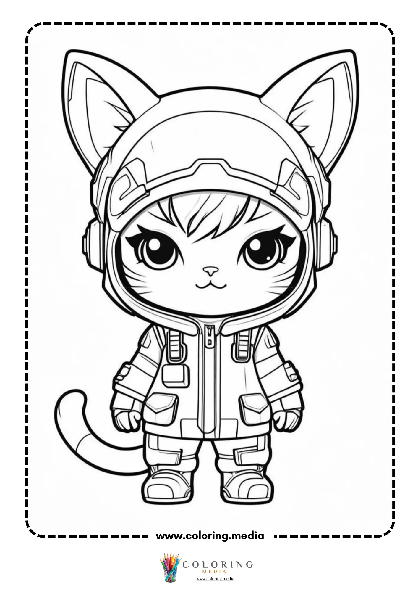 Chibi cat-person in a casual standing pose