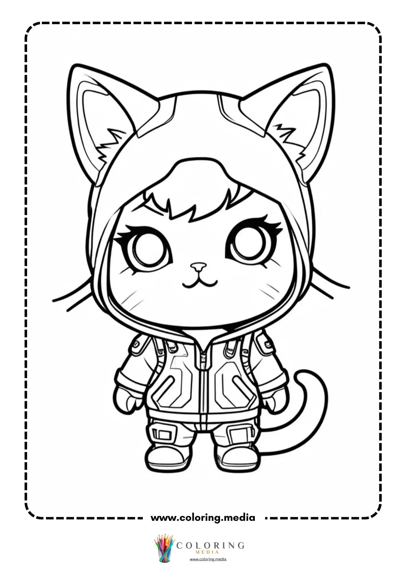 Anime character in a full cat kigurumi