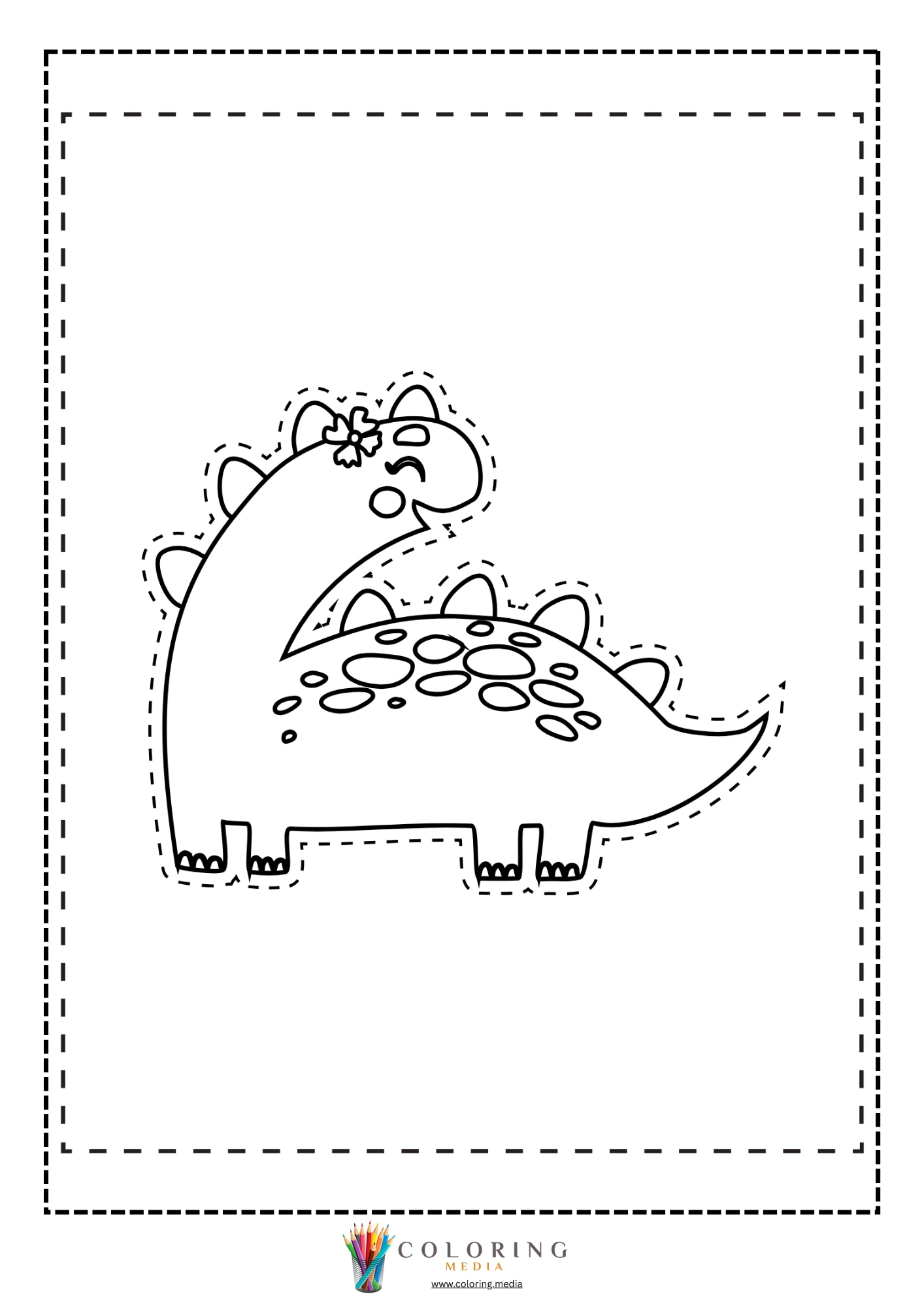 Long-neck dinosaur eating leaves