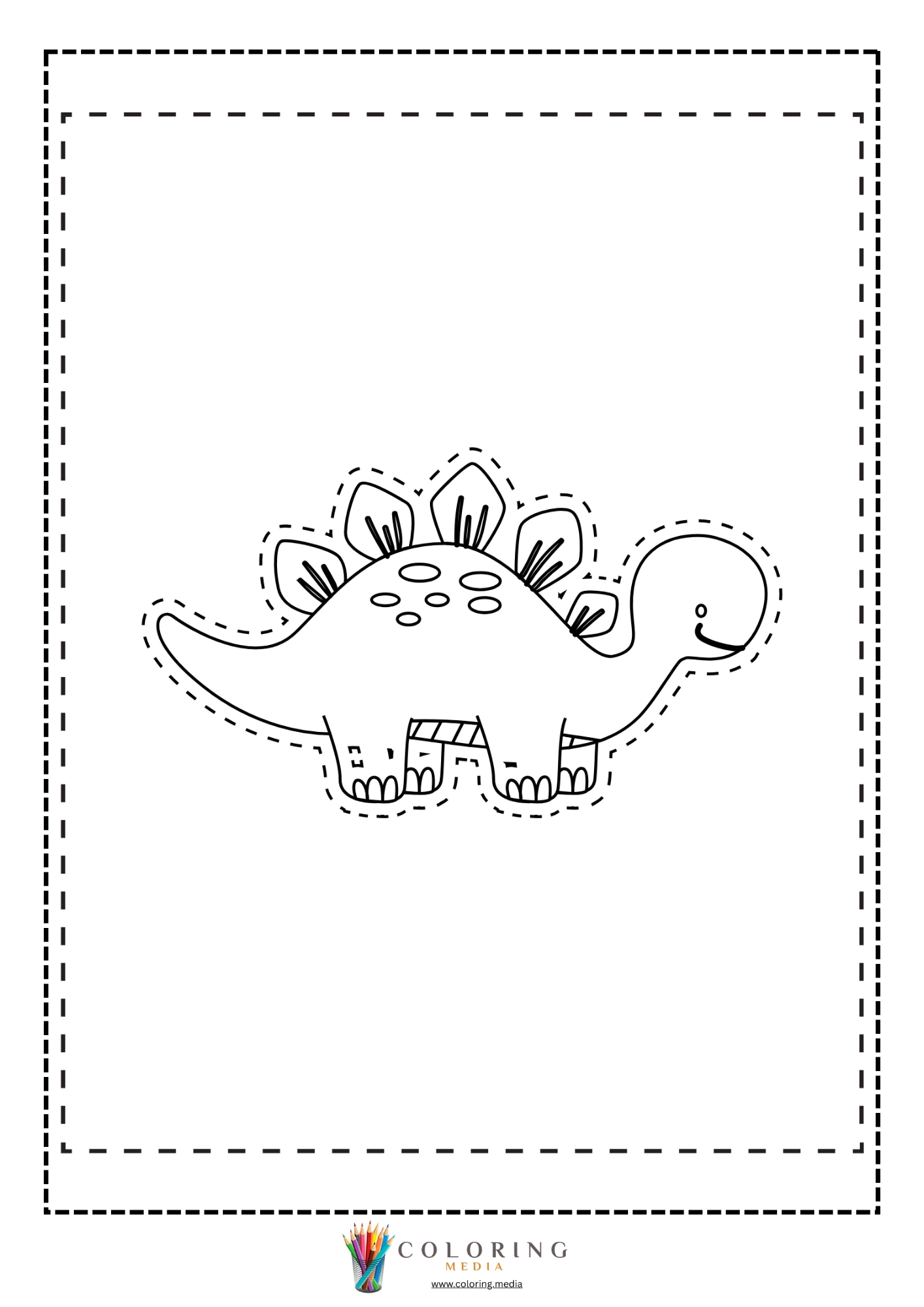 Cute small dinosaur sitting down