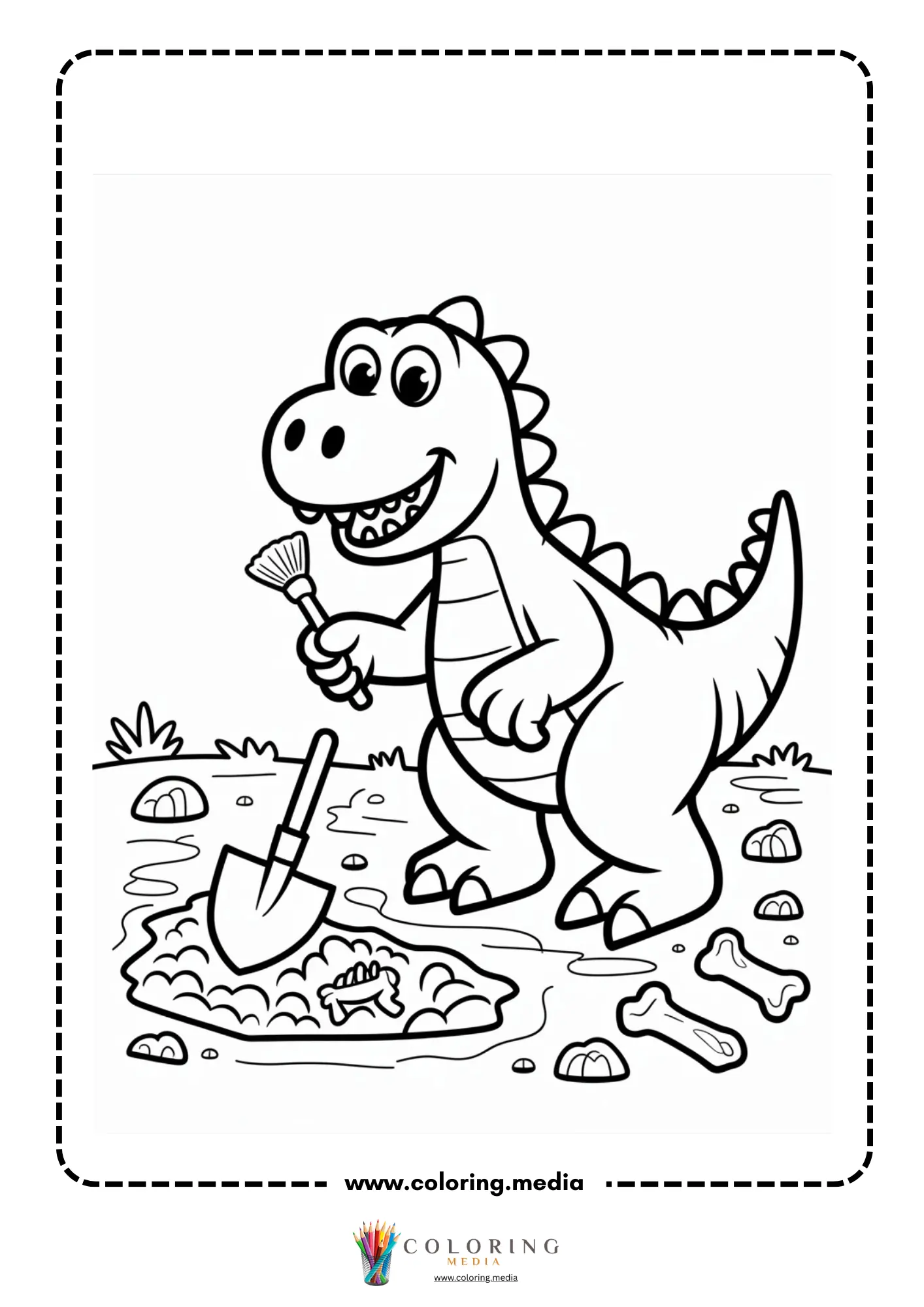 Dinosaur wearing a safari hat