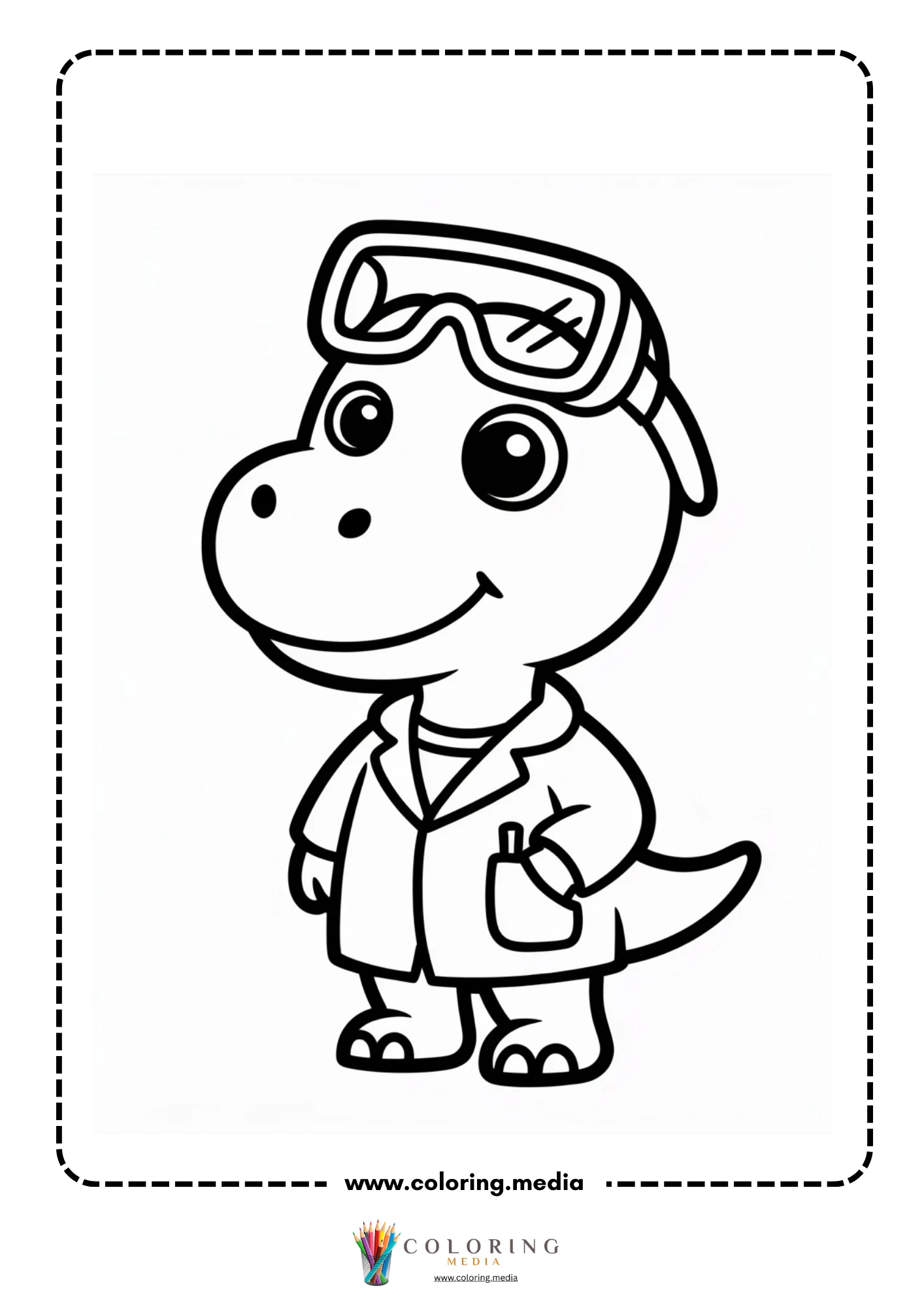 Small dinosaur running fast forward