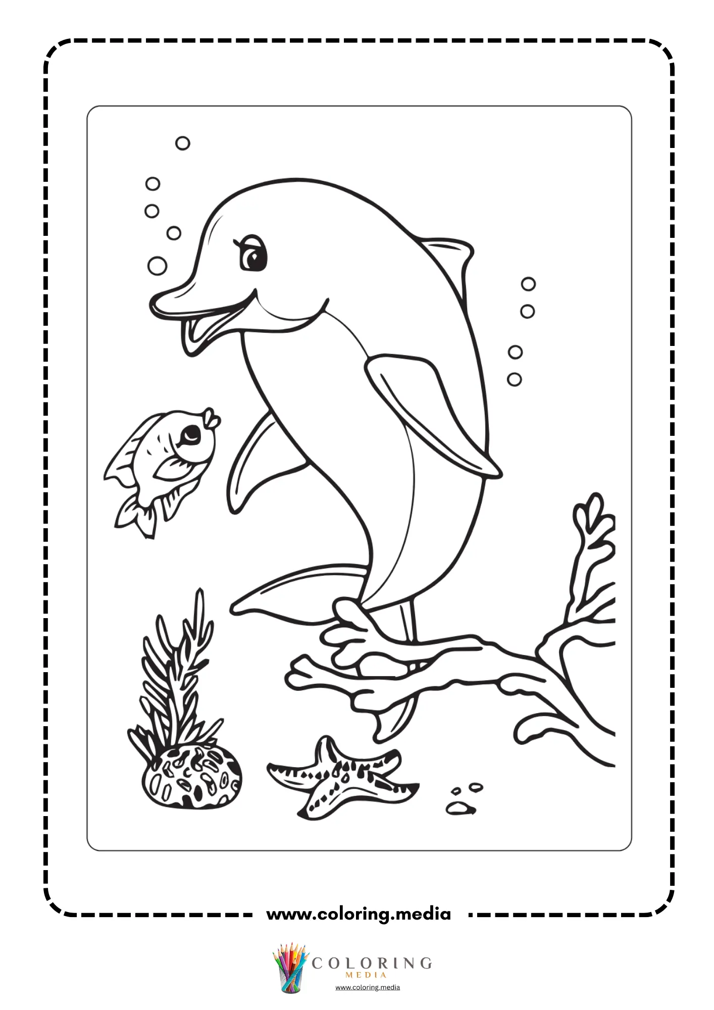 Dolphin with detailed ocean background