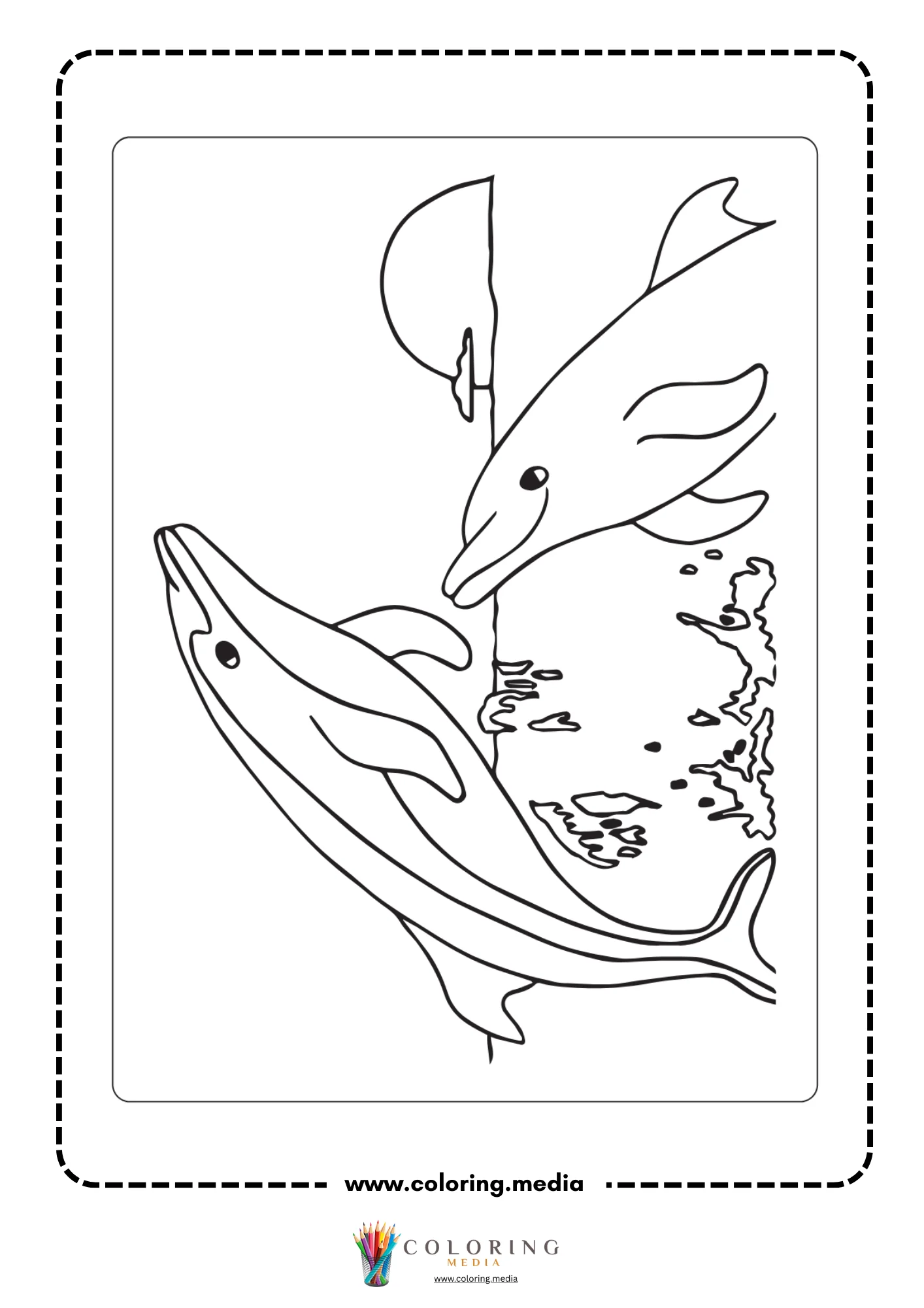 Mermaid riding on a dolphin's back