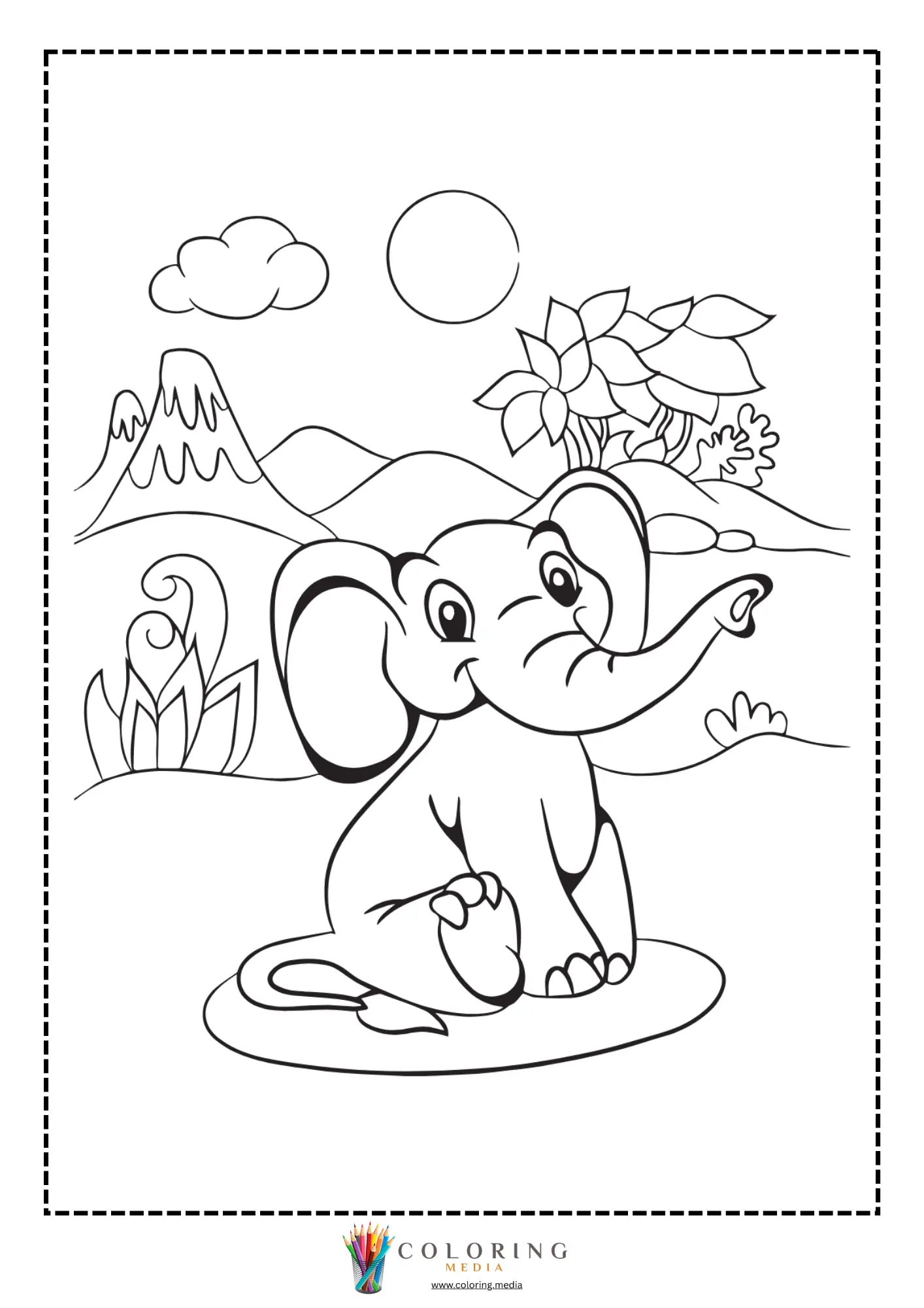 Elephant walking through tall grass