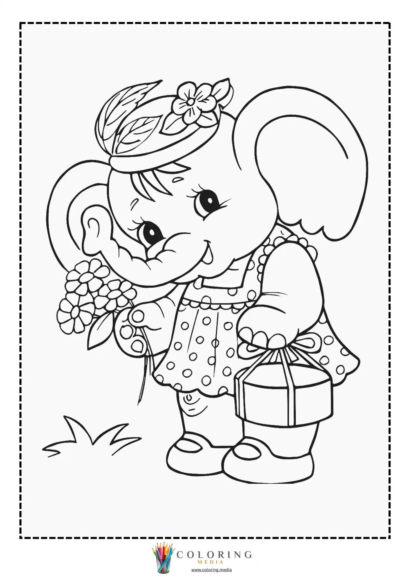 Elephant walking along a path