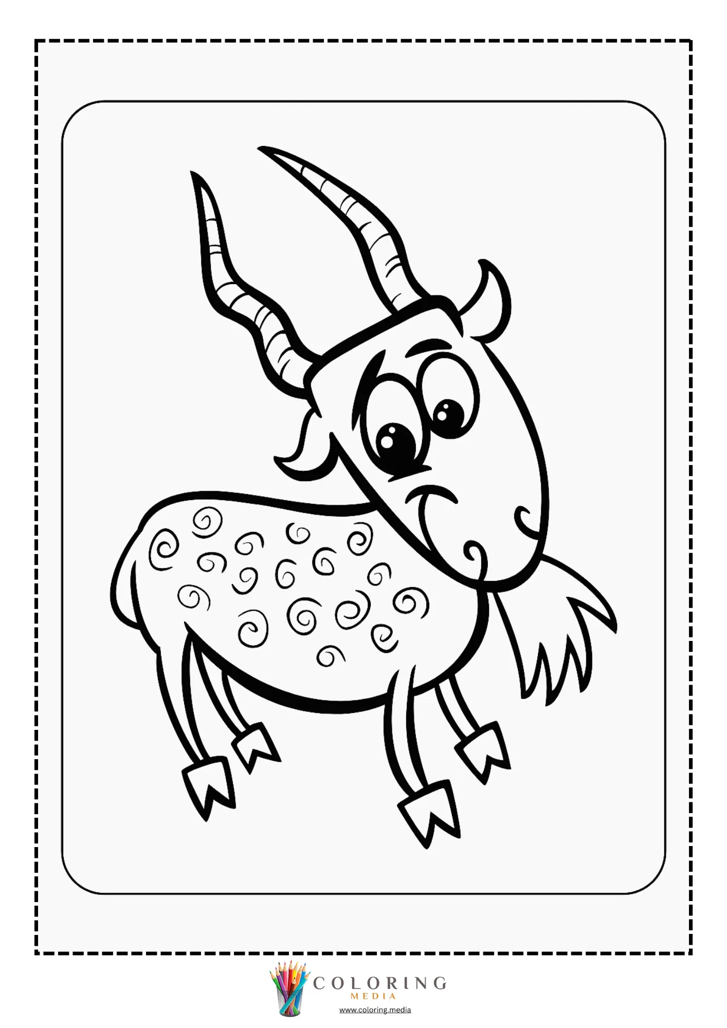 Goat with short horns and beard