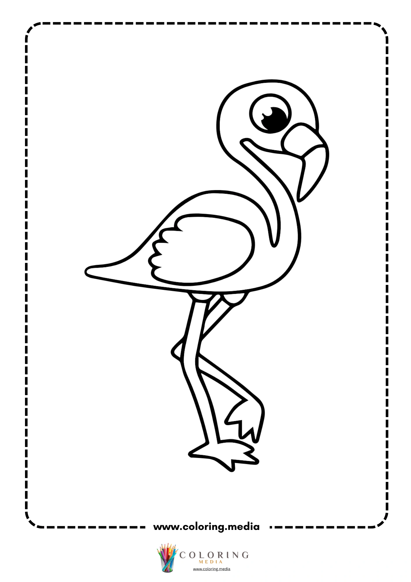 Simple flamingo outline standing tall
