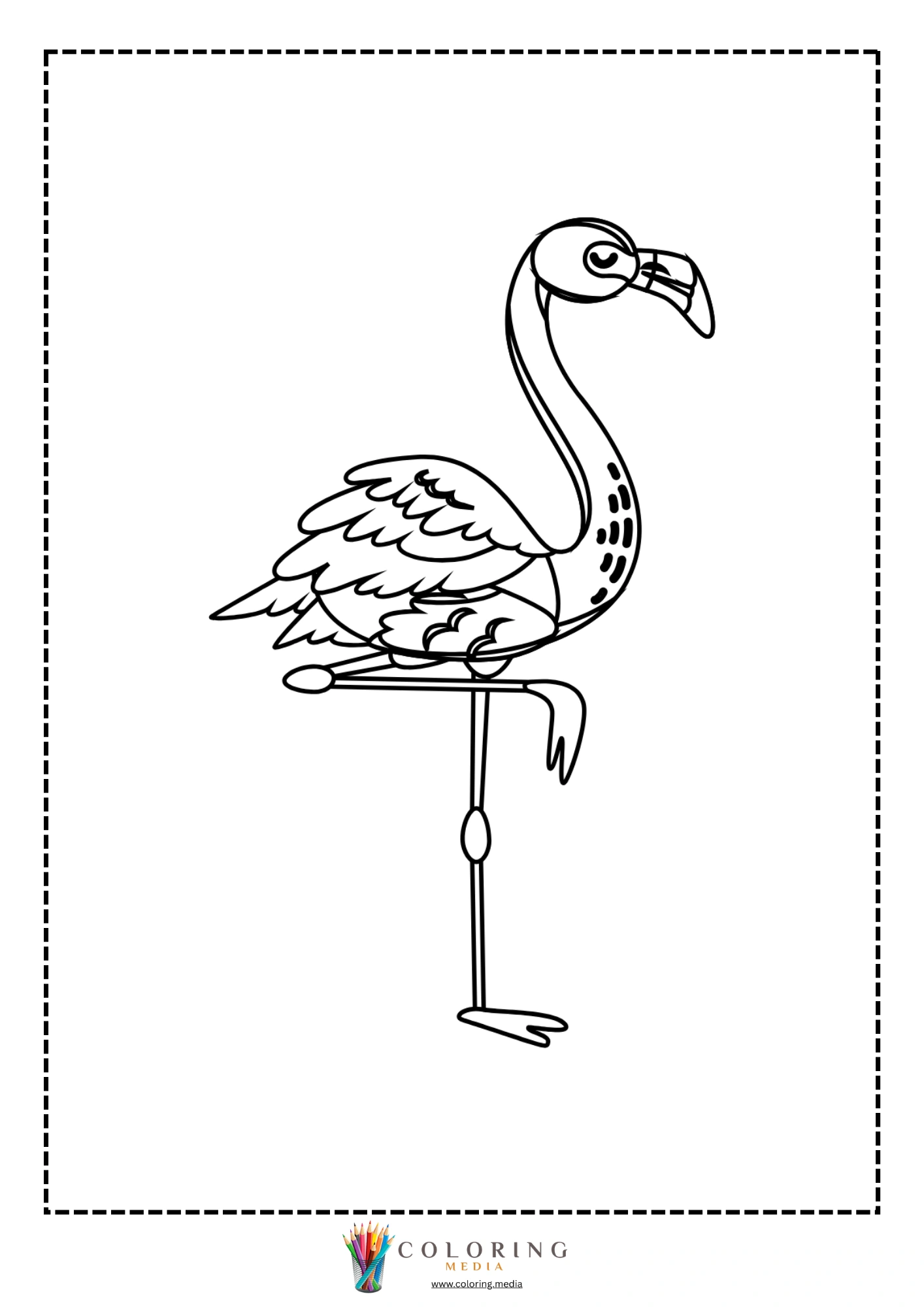 Flamingo in full side profile