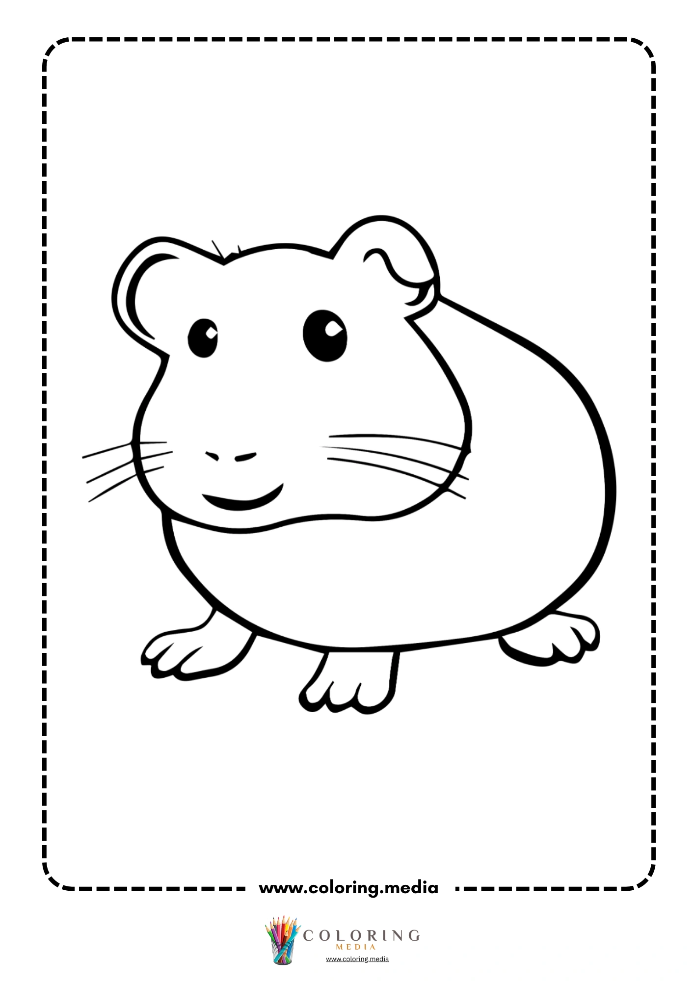 Round guinea pig sitting quietly