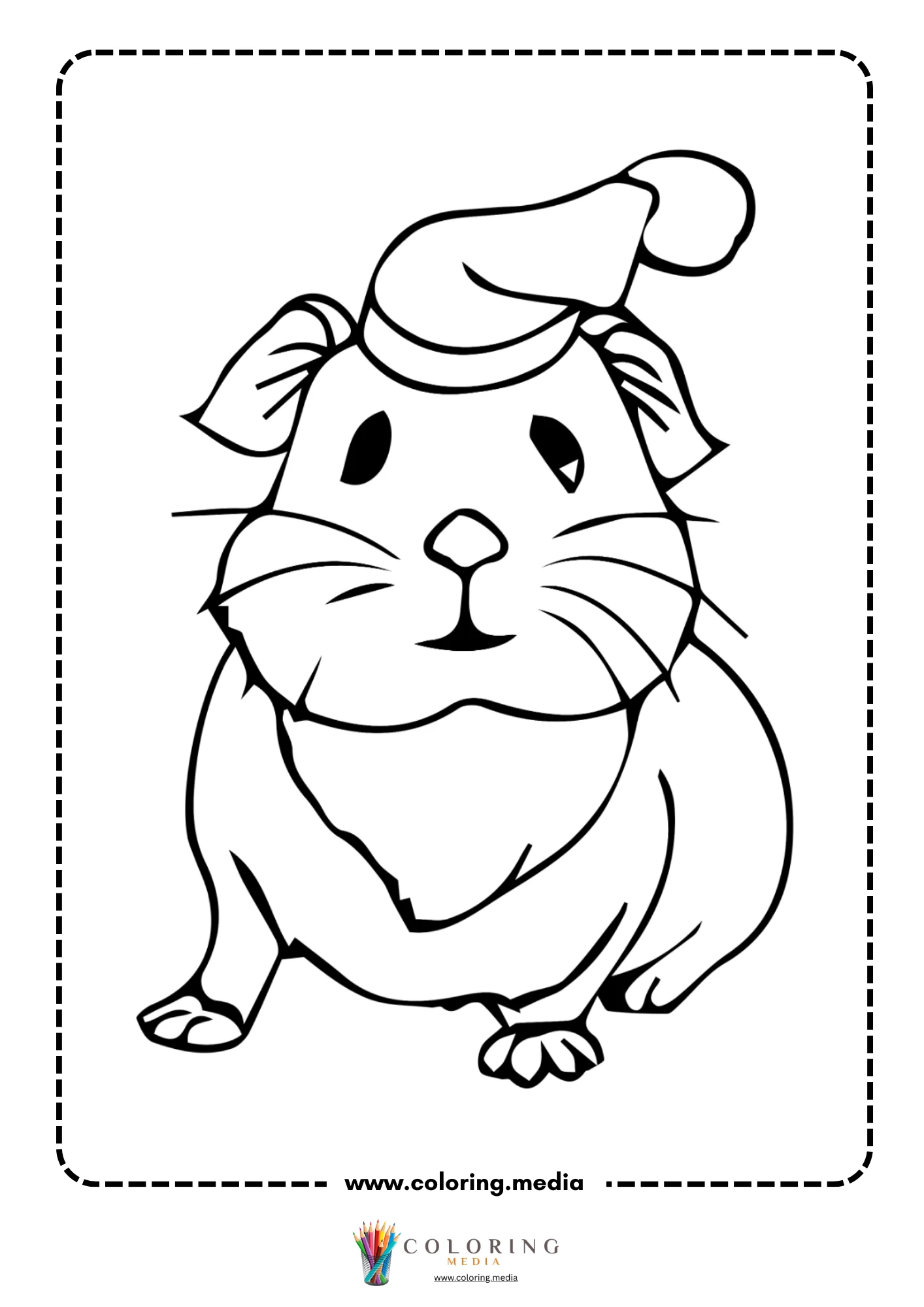 Very fluffy guinea pig outline