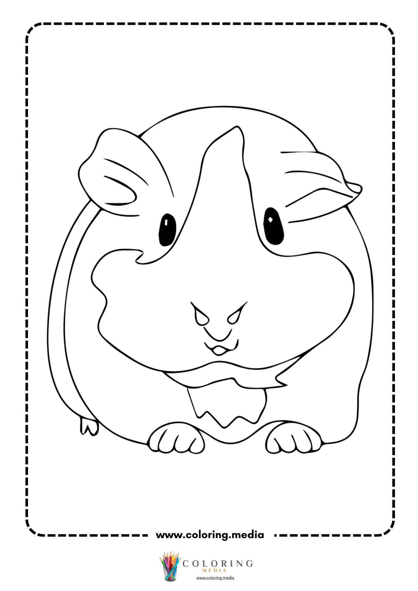 Guinea pig face portrait head-on