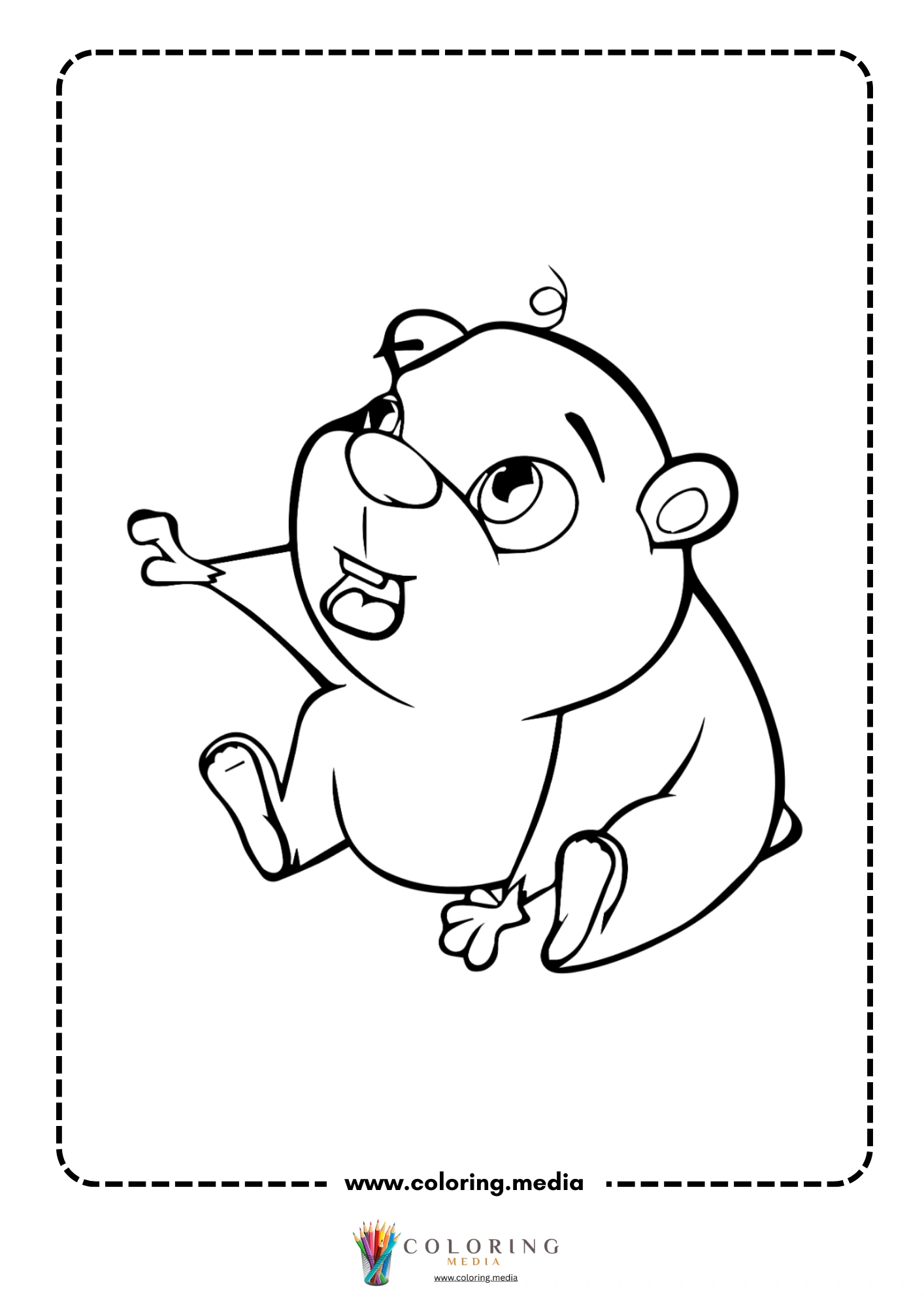 Guinea pig in an active pose