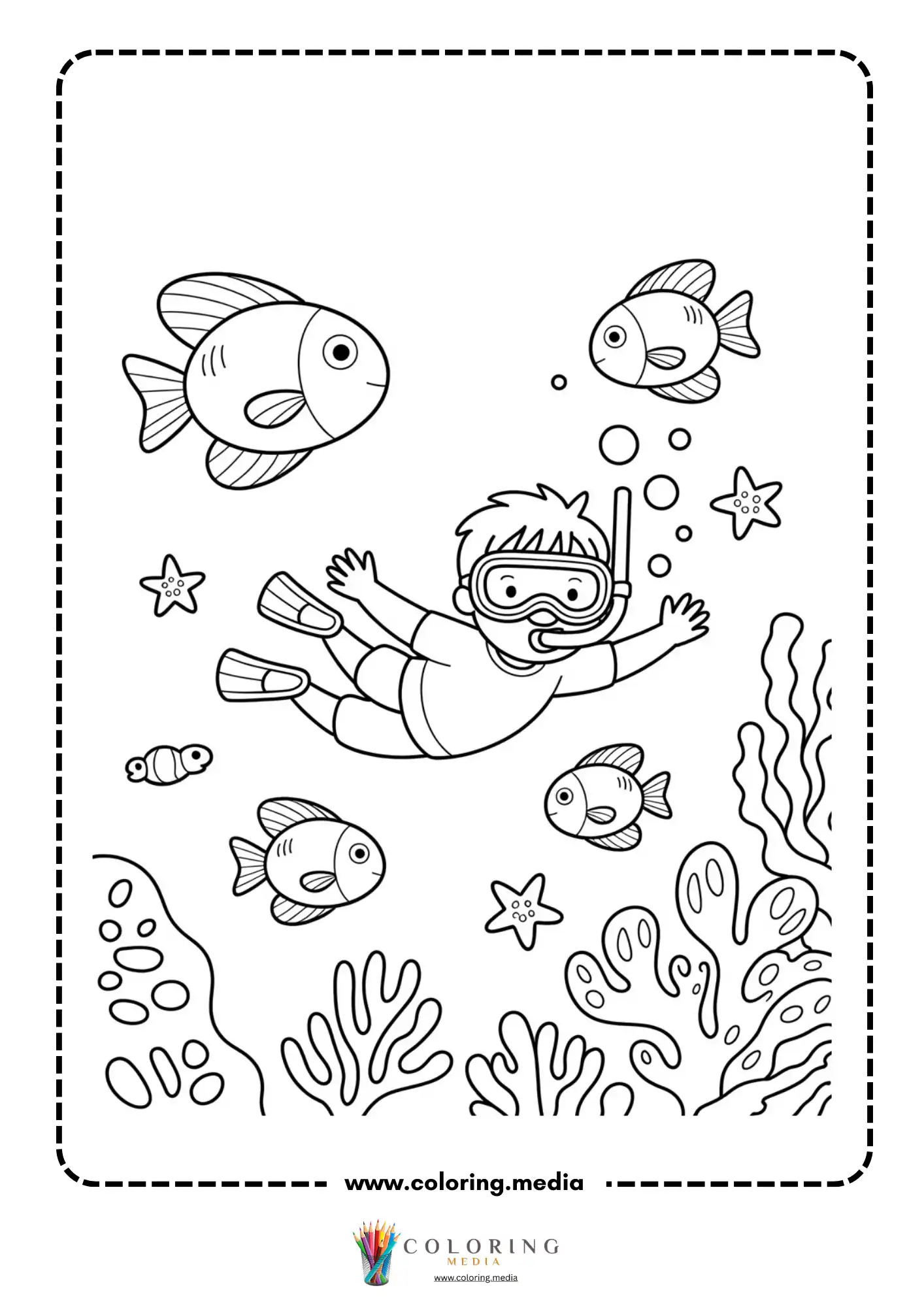 Small fish swimming with a dolphin