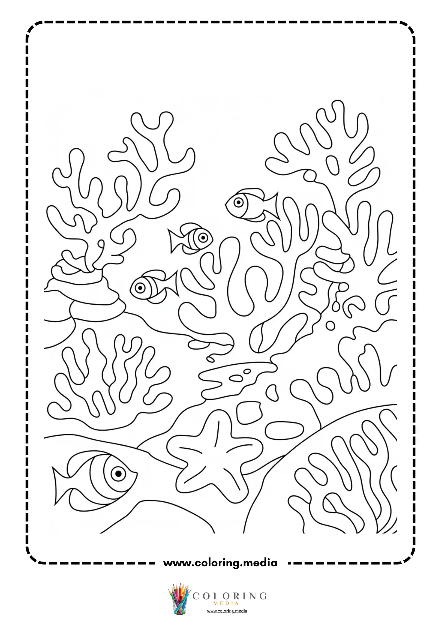 Seaweed forest with fish swimming through
