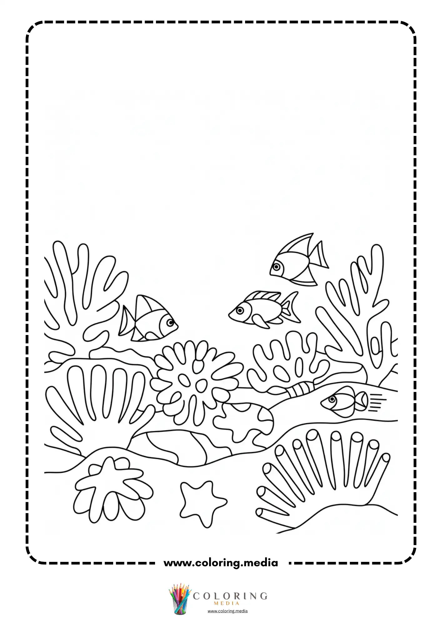 Fish and bubbles in underwater scene
