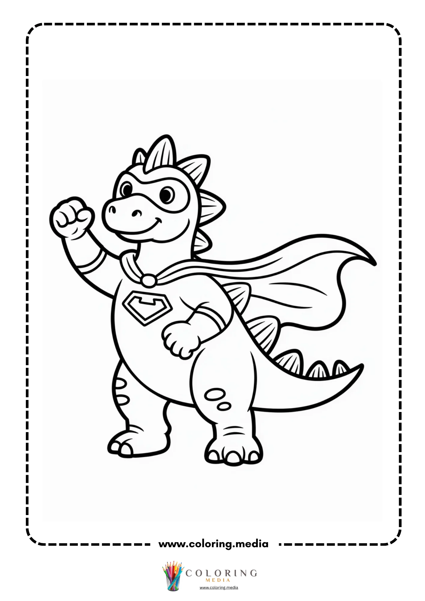 Stegosaurus in a superhero costume