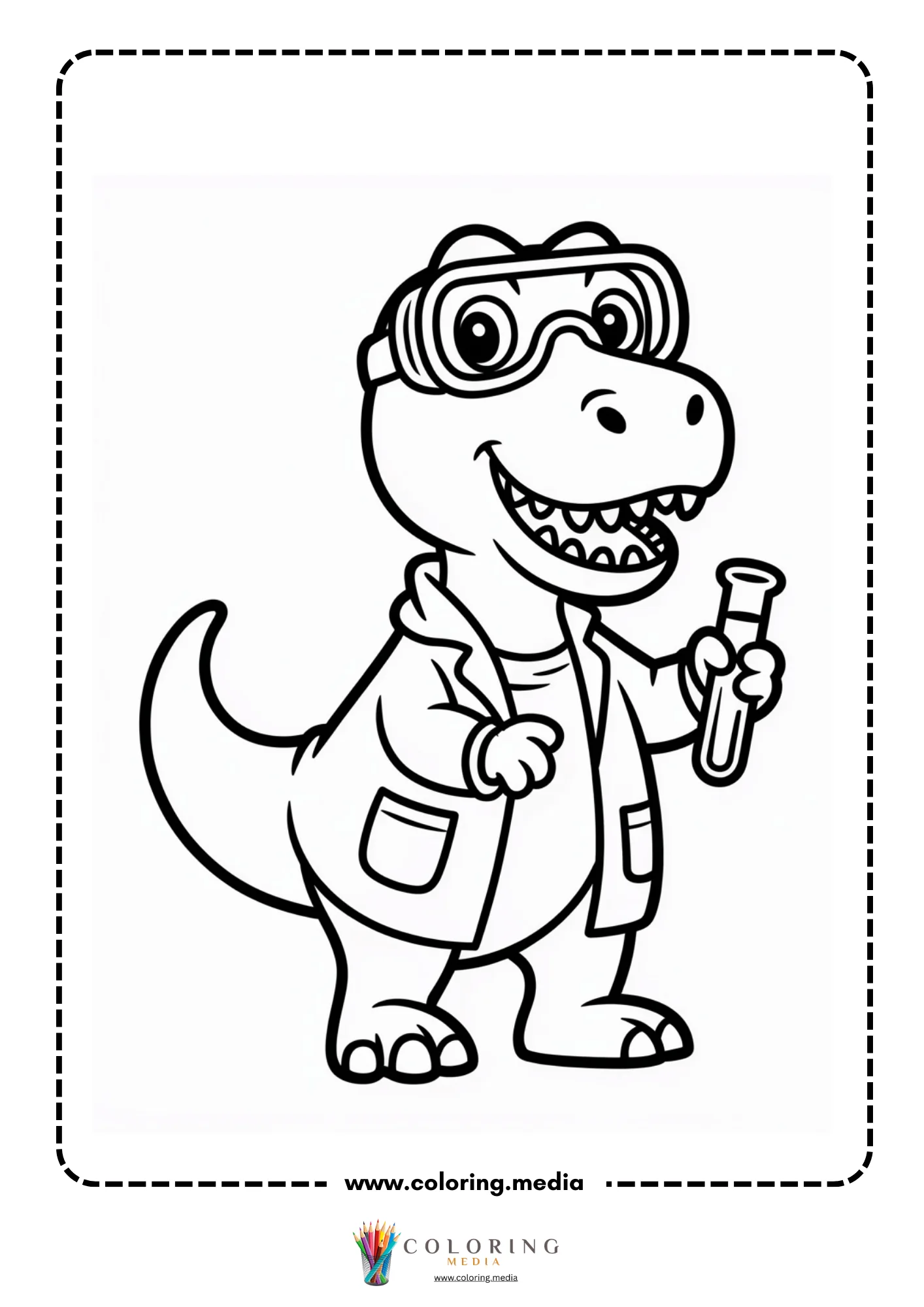 T-rex holding a magnifying glass