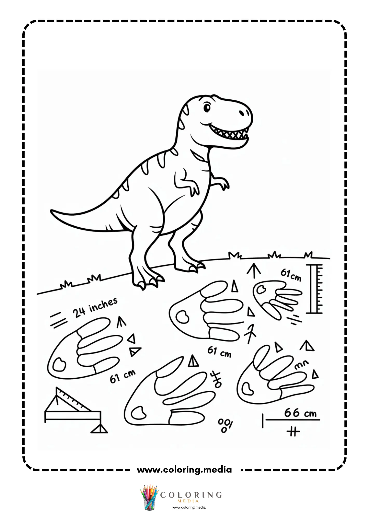 Friendly boy playing with a t-rex