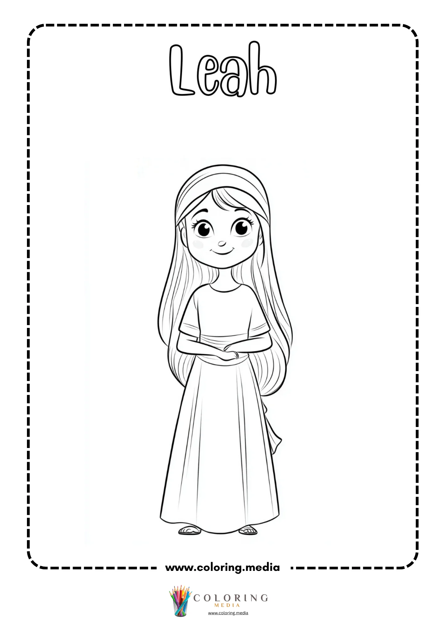 Leah girl with long hair and simple headband