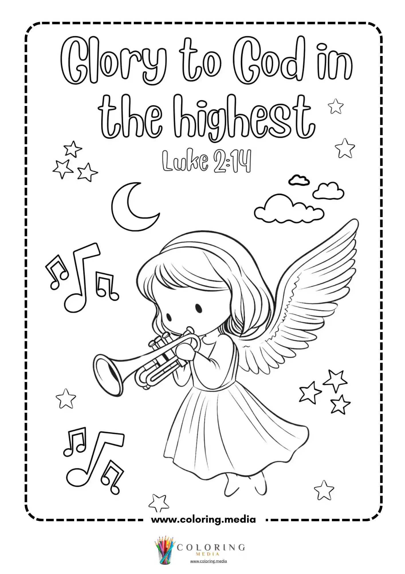 Angel with Make a joyful noise verse