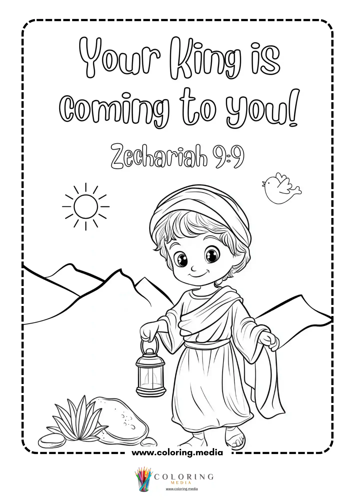 Mary with Jesus and Let's praise the Lord