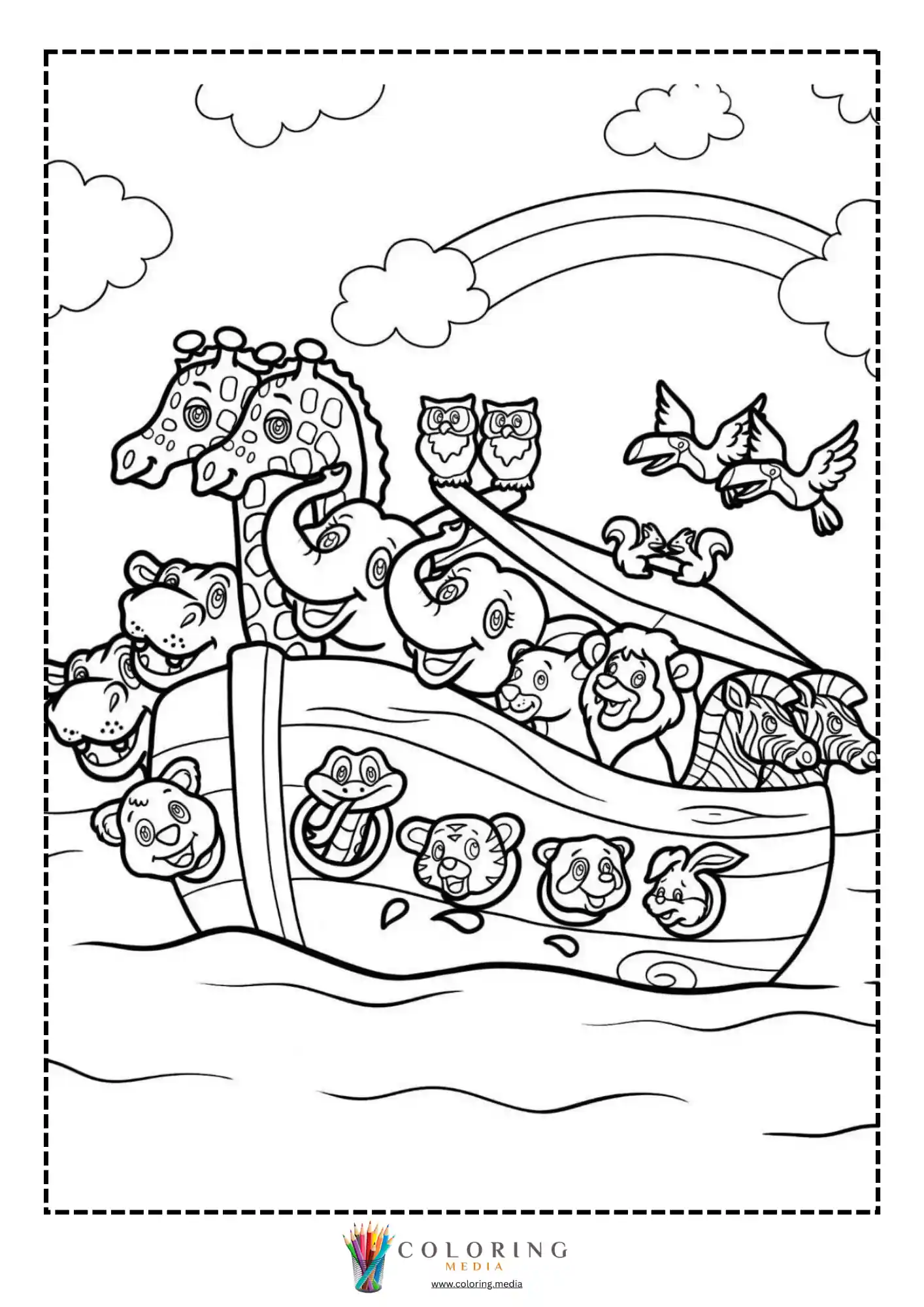 Ark floating on calm water