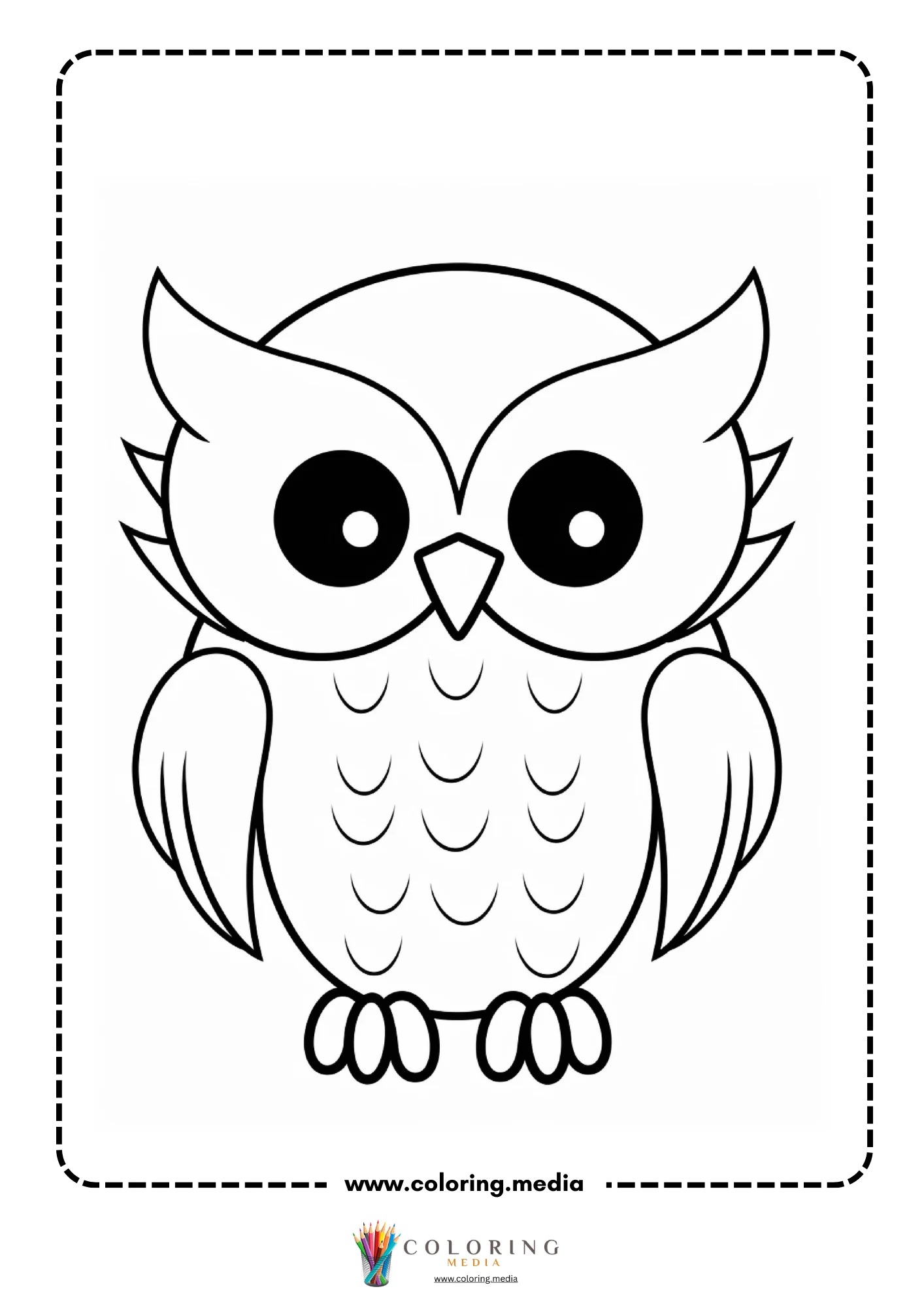 Bold owl with scallop feather chest pattern