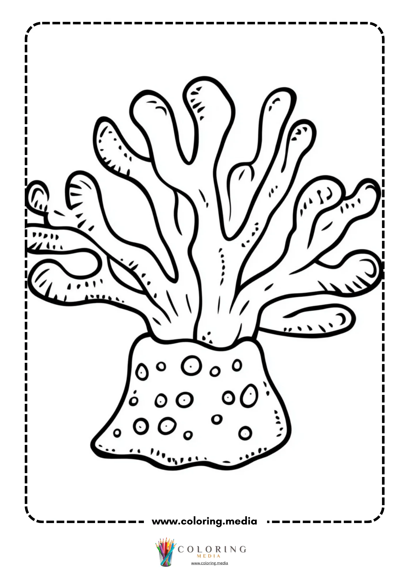 Branching coral with rounded blob tips on spotted base