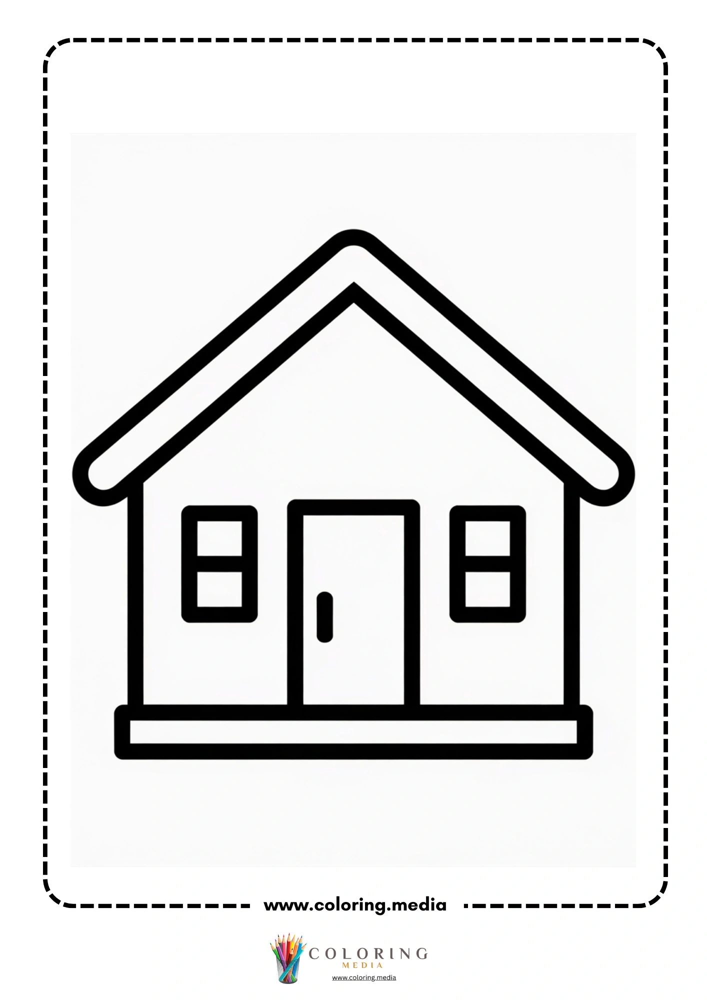 Building coloring page with simple building facade