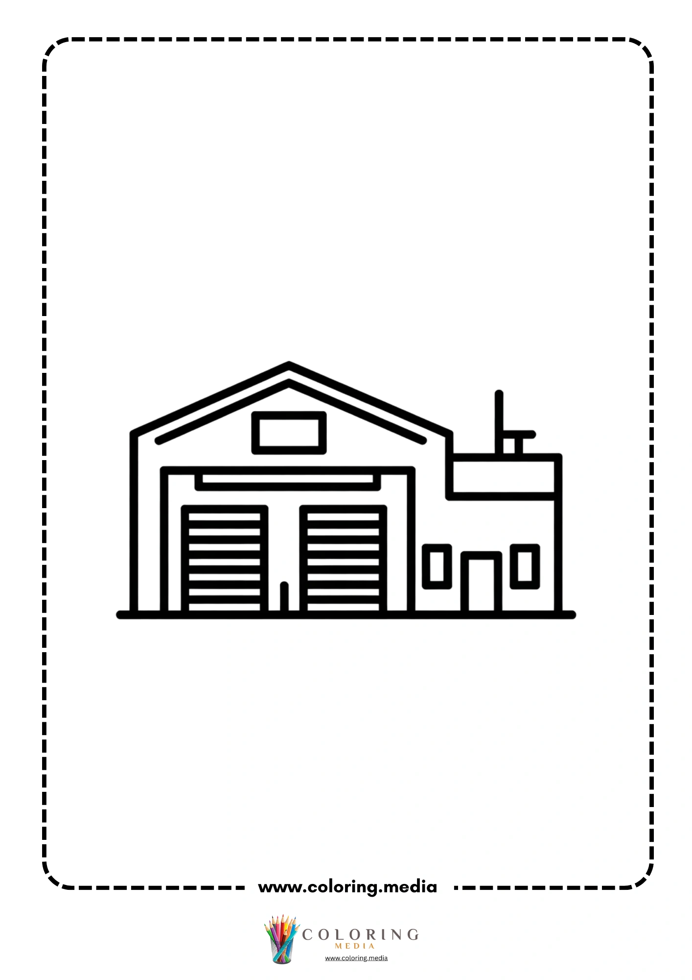 Building coloring page with modern office building
