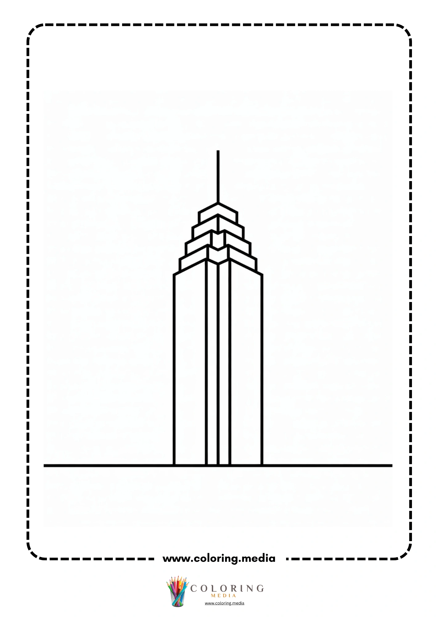 Skyscrapers coloring page with city towers and open sky