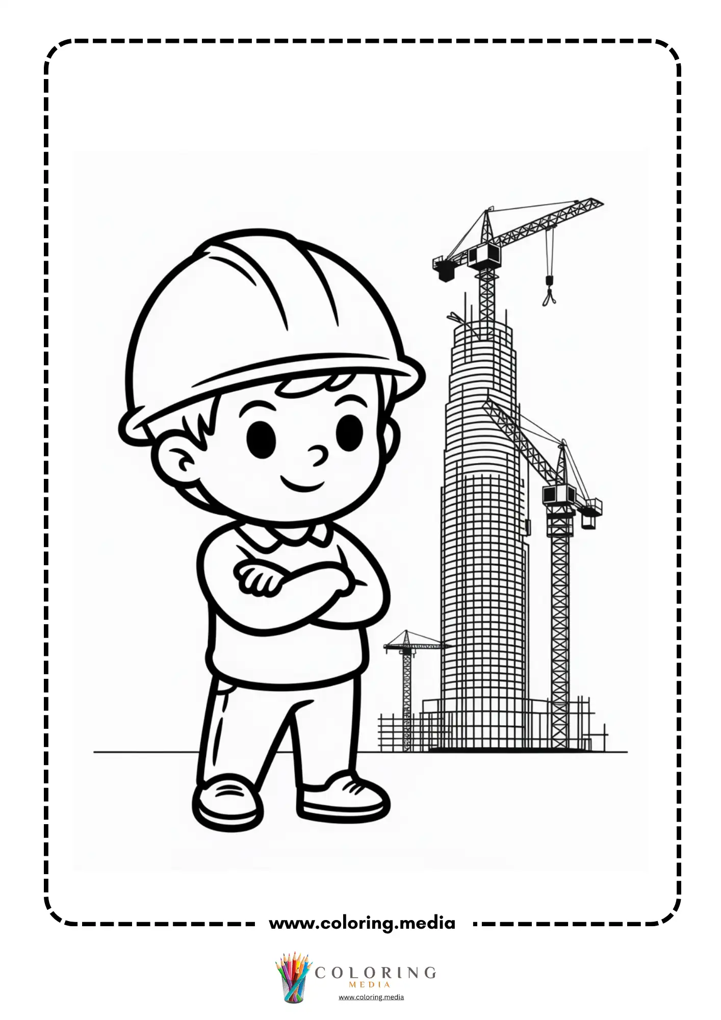 Skyscrapers coloring page with modern city towers