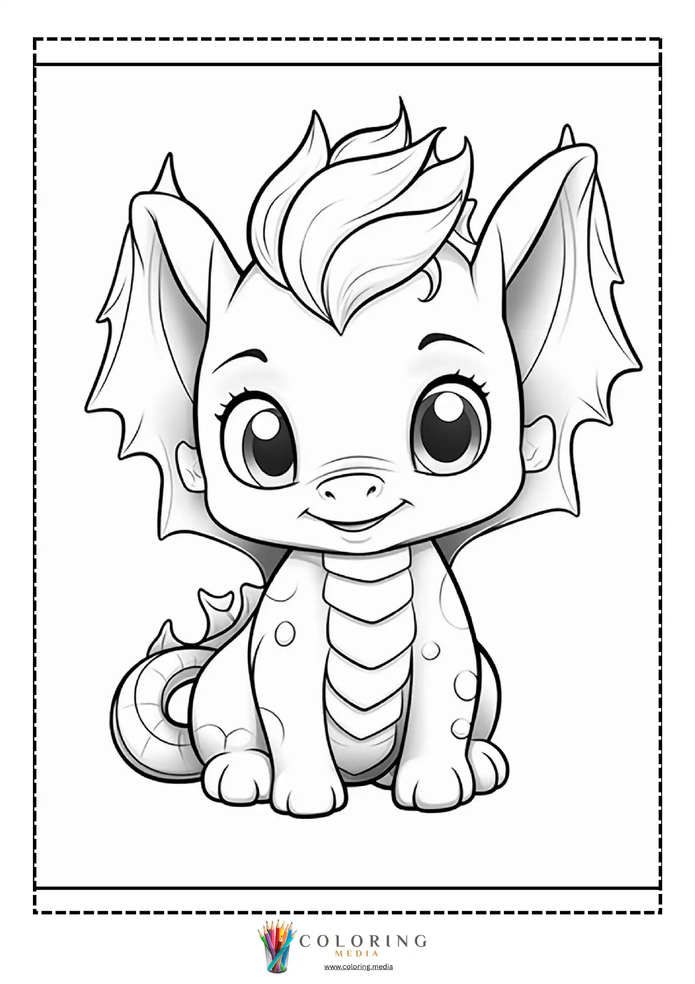 Baby dragon with tall wings