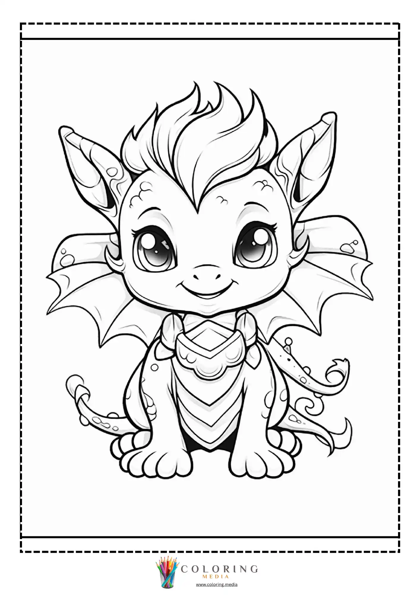 Baby dragon with scalloped wings