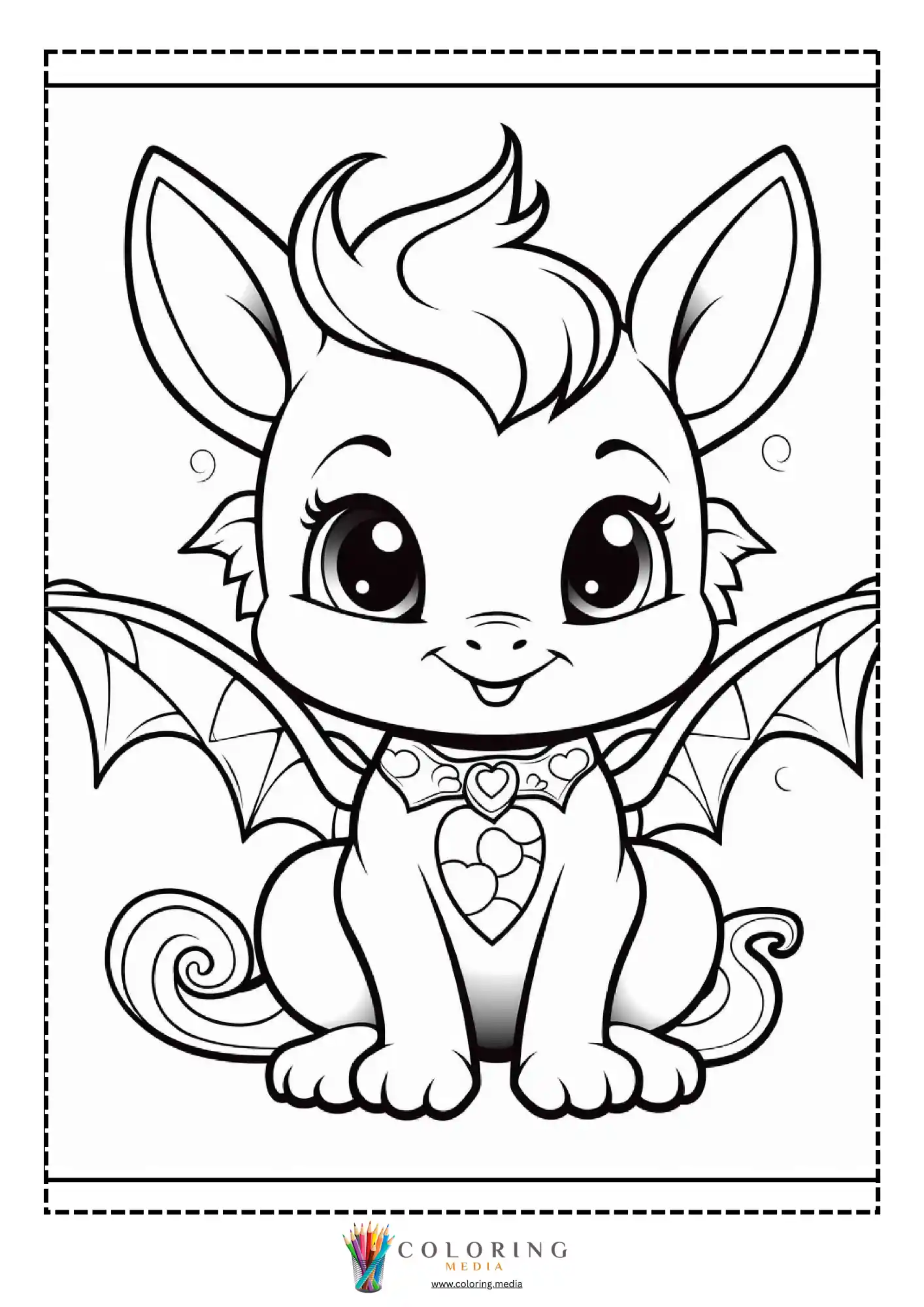 Baby dragon with heart chest marking