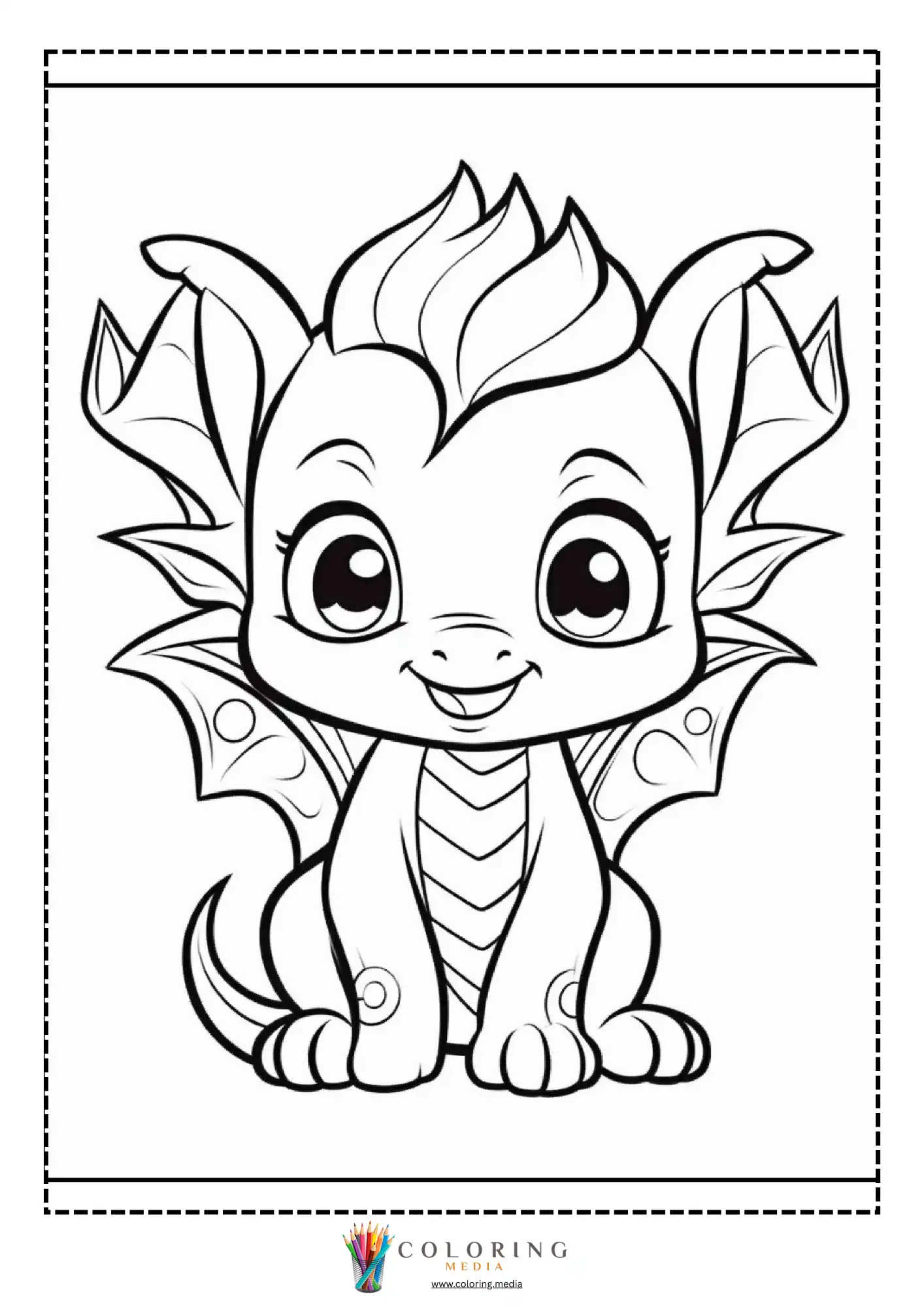 Baby dragon with rounded wings