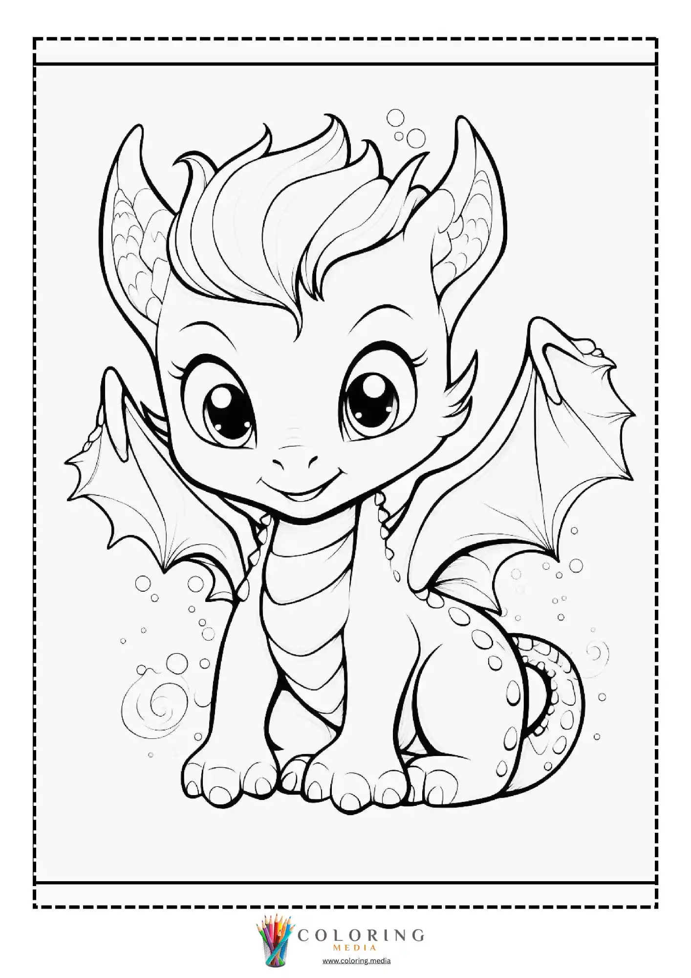 Baby dragon portrait with bright smile