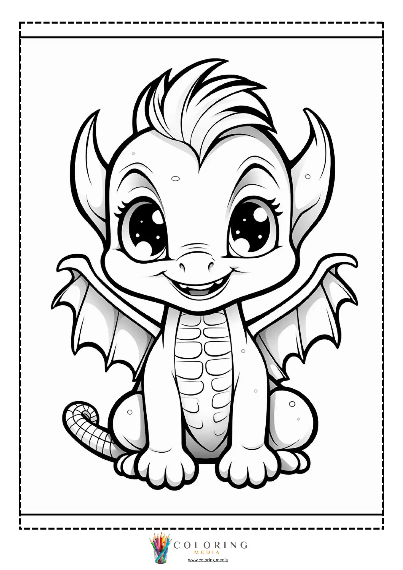 Baby dragon with patterned tail