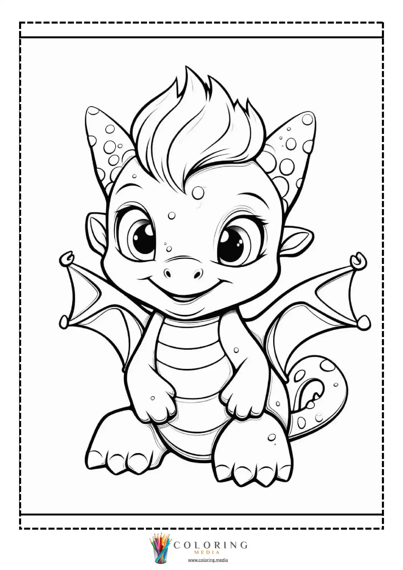 Baby dragon with bubbles and wings