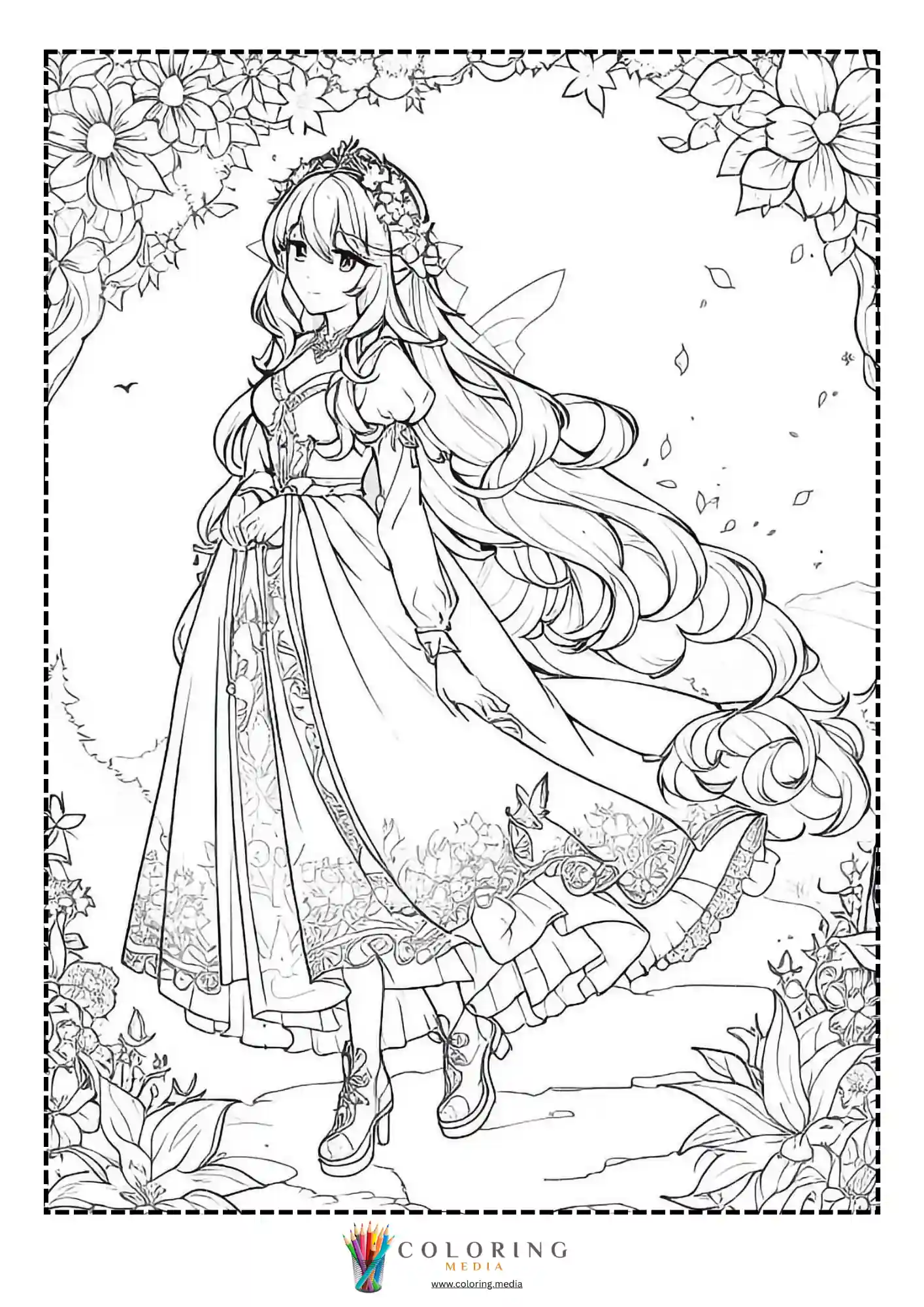 Fairy princess standing in long gown