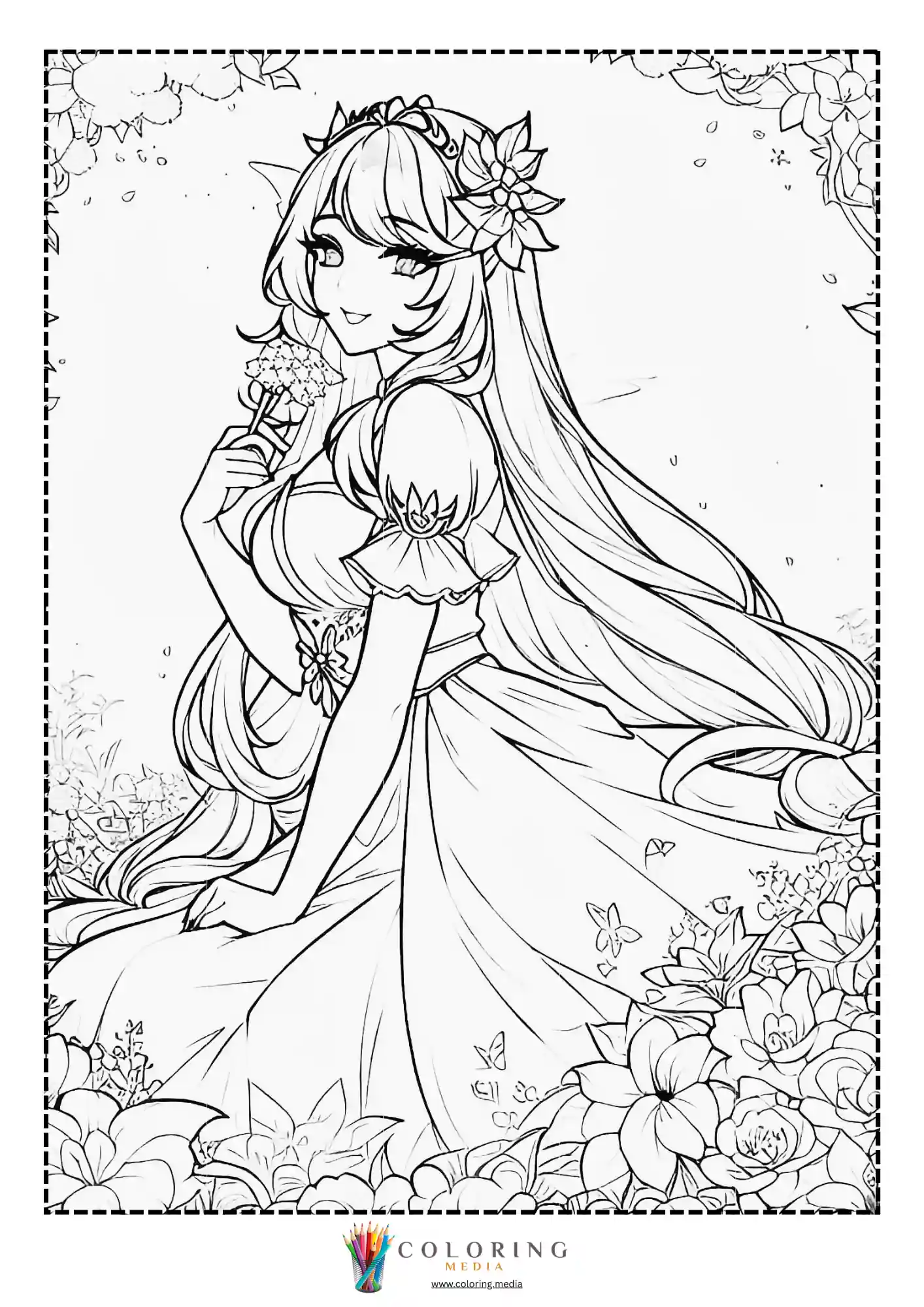 Fairy princess holding small flower bouquet