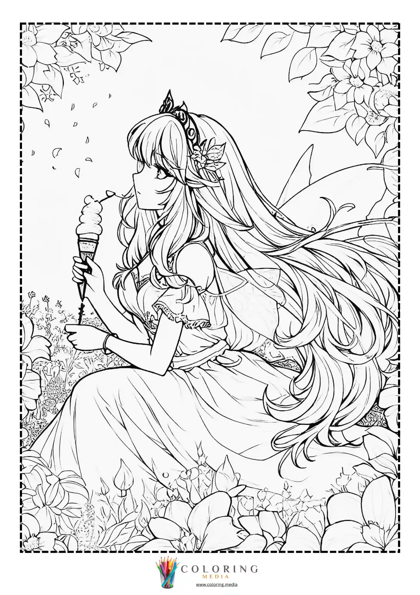 Fairy princess holding ice cream cone