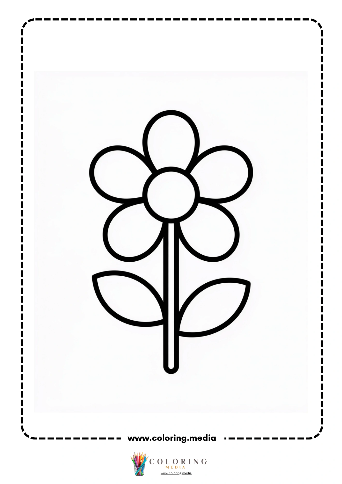 Simple flower with leaves and stem