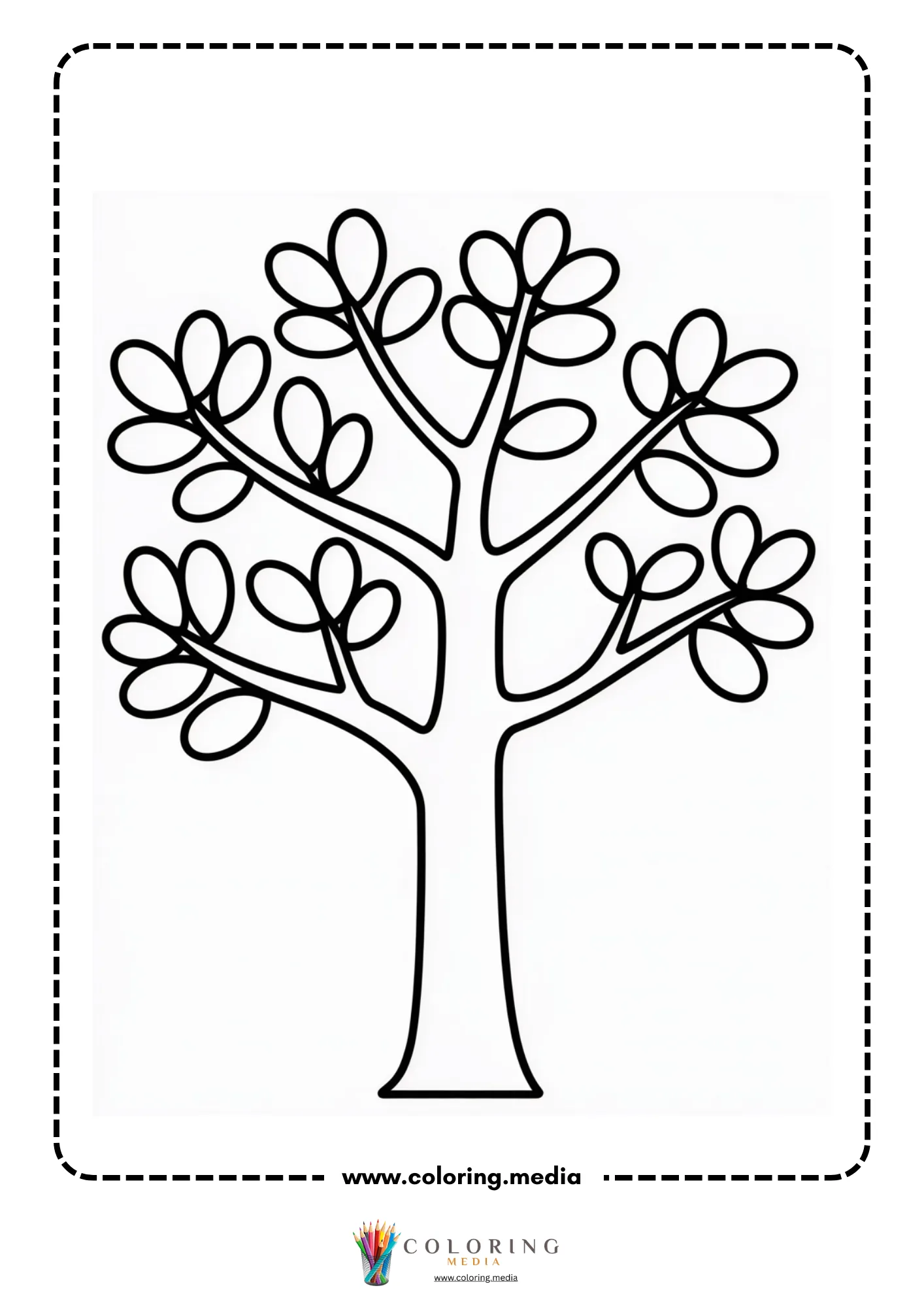 Full leafy tree plant outline