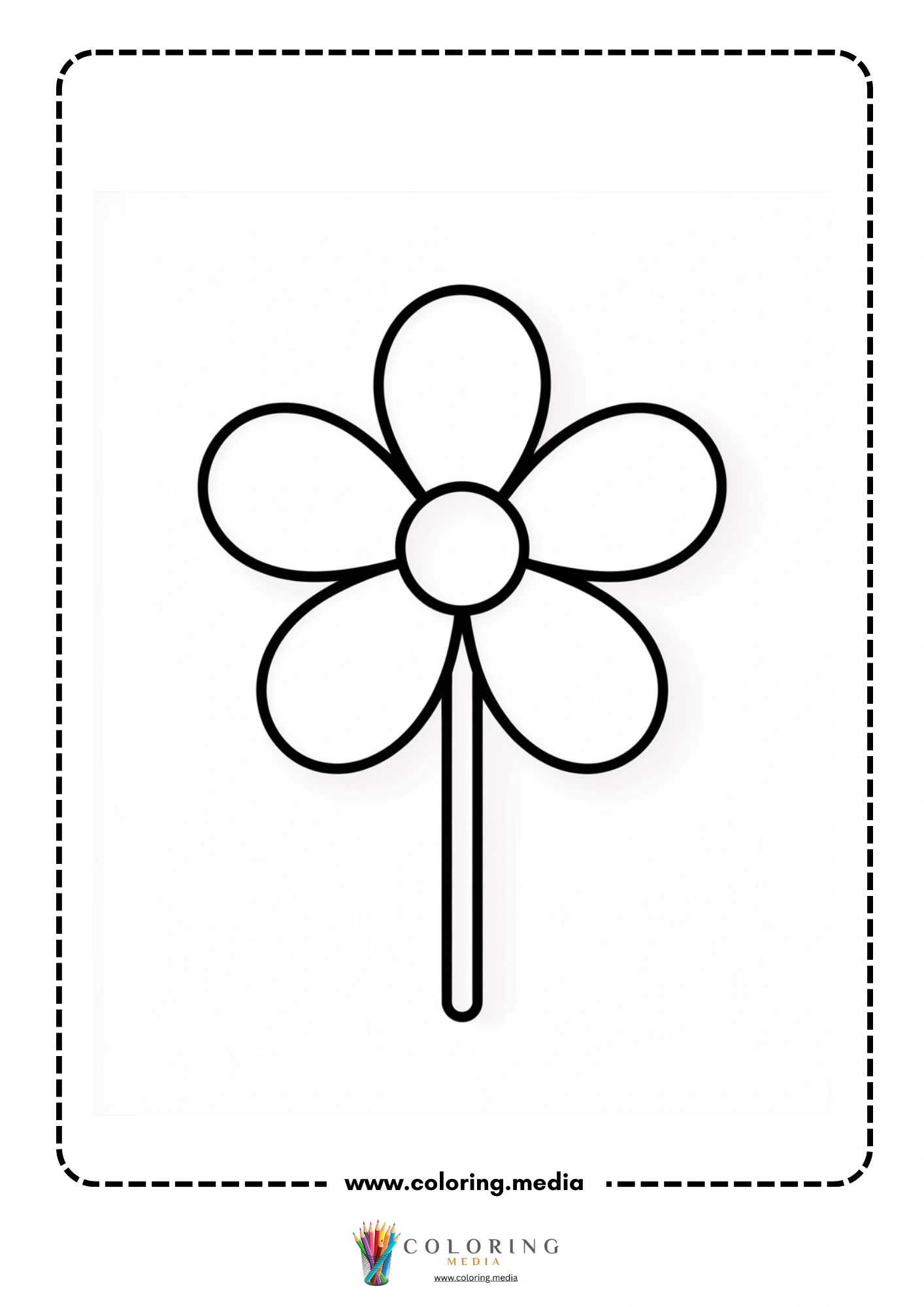 Simple five-petal flower on stem