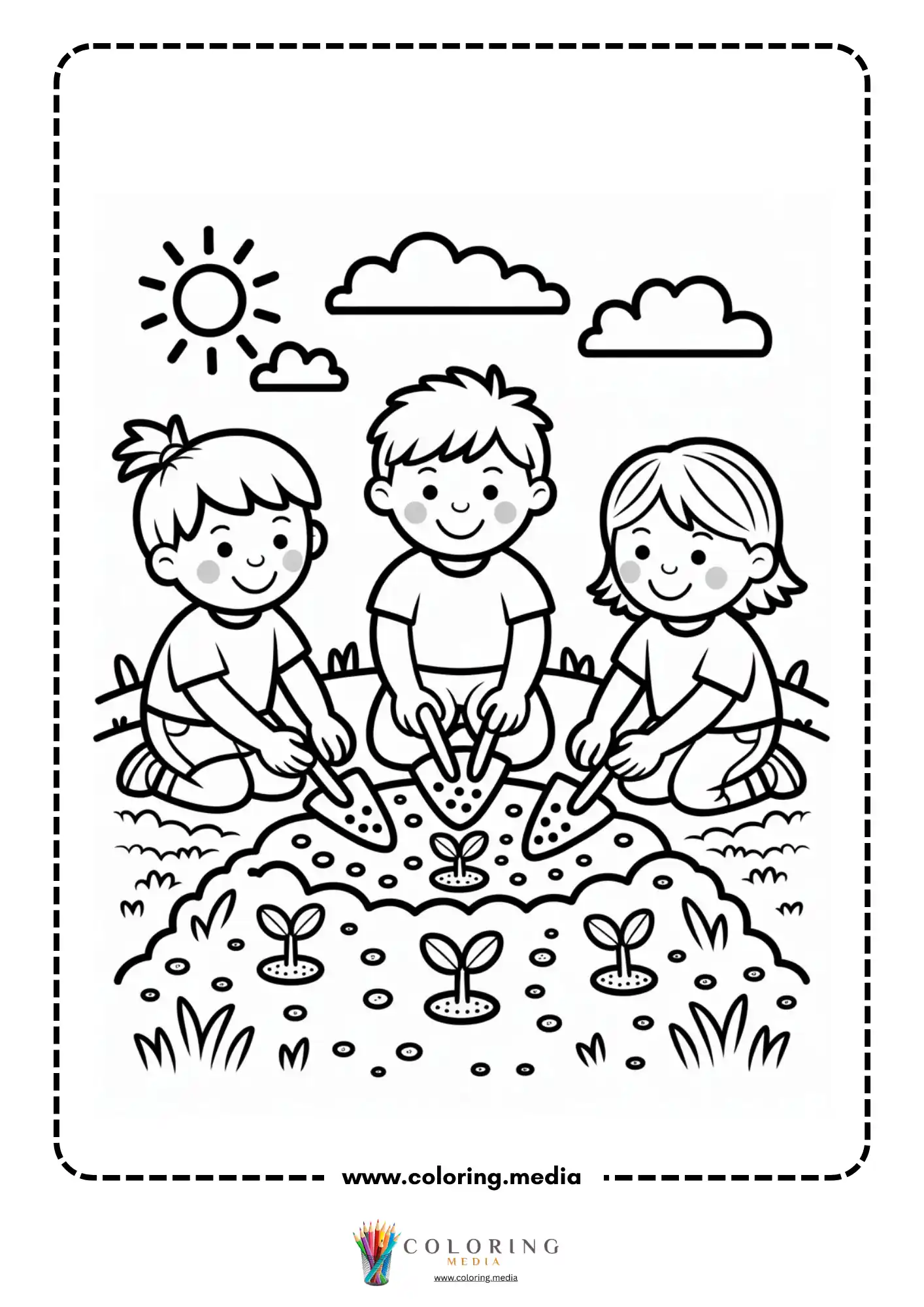 Child gathering flowers and leaves